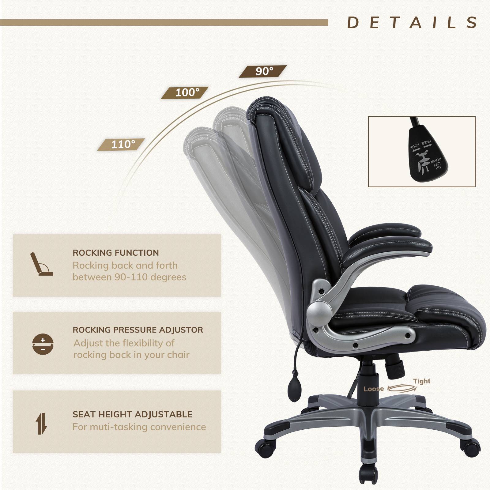 COLAMY Ergonomic Office Chair 300lbs Computer Chair With Inflatable Lumbar Support Model.2822