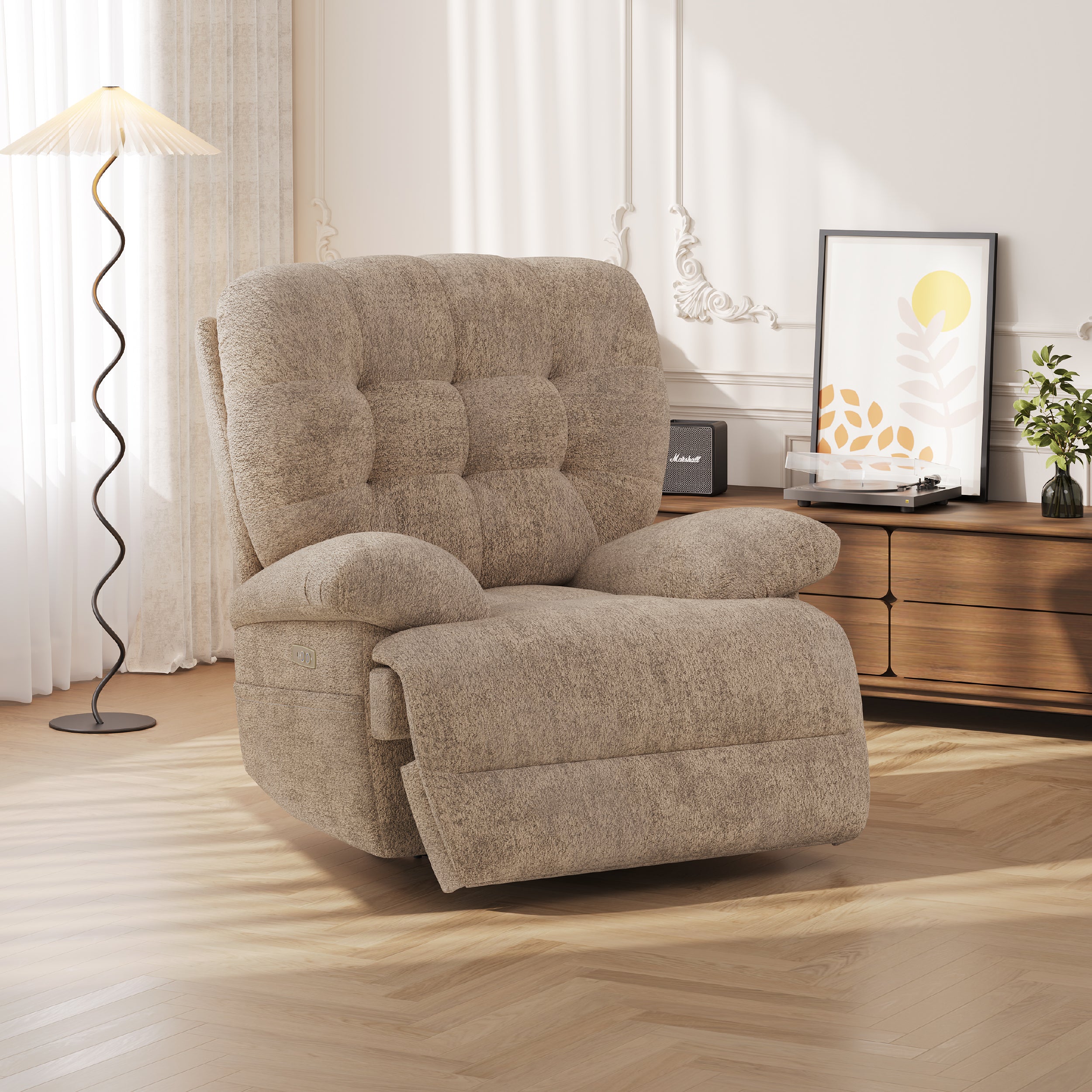 COLAMY FLOREN Plush-Power Swivel Recliner
