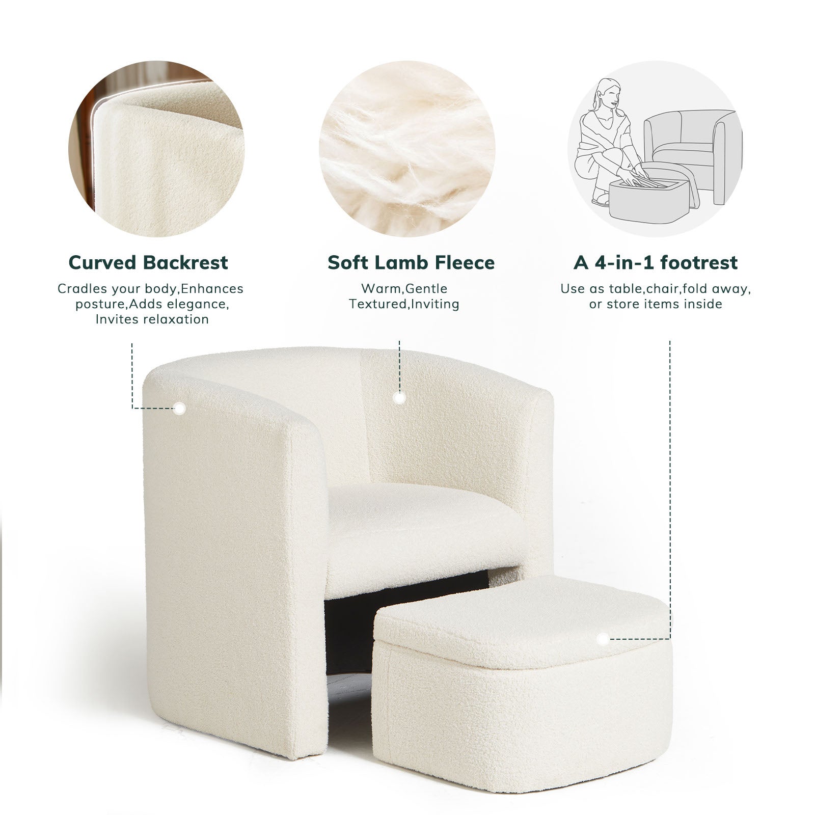 COLAMY NUIA Contemporary Minimalist Accent Chair