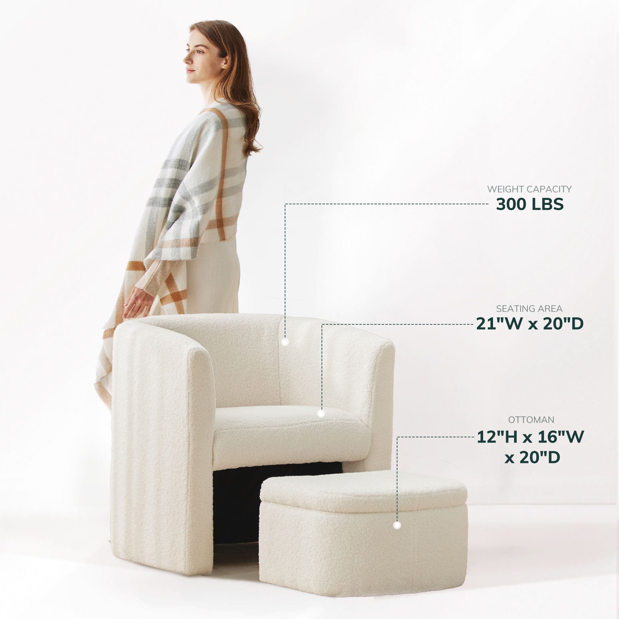 COLAMY NUIA Contemporary Minimalist Accent Chair