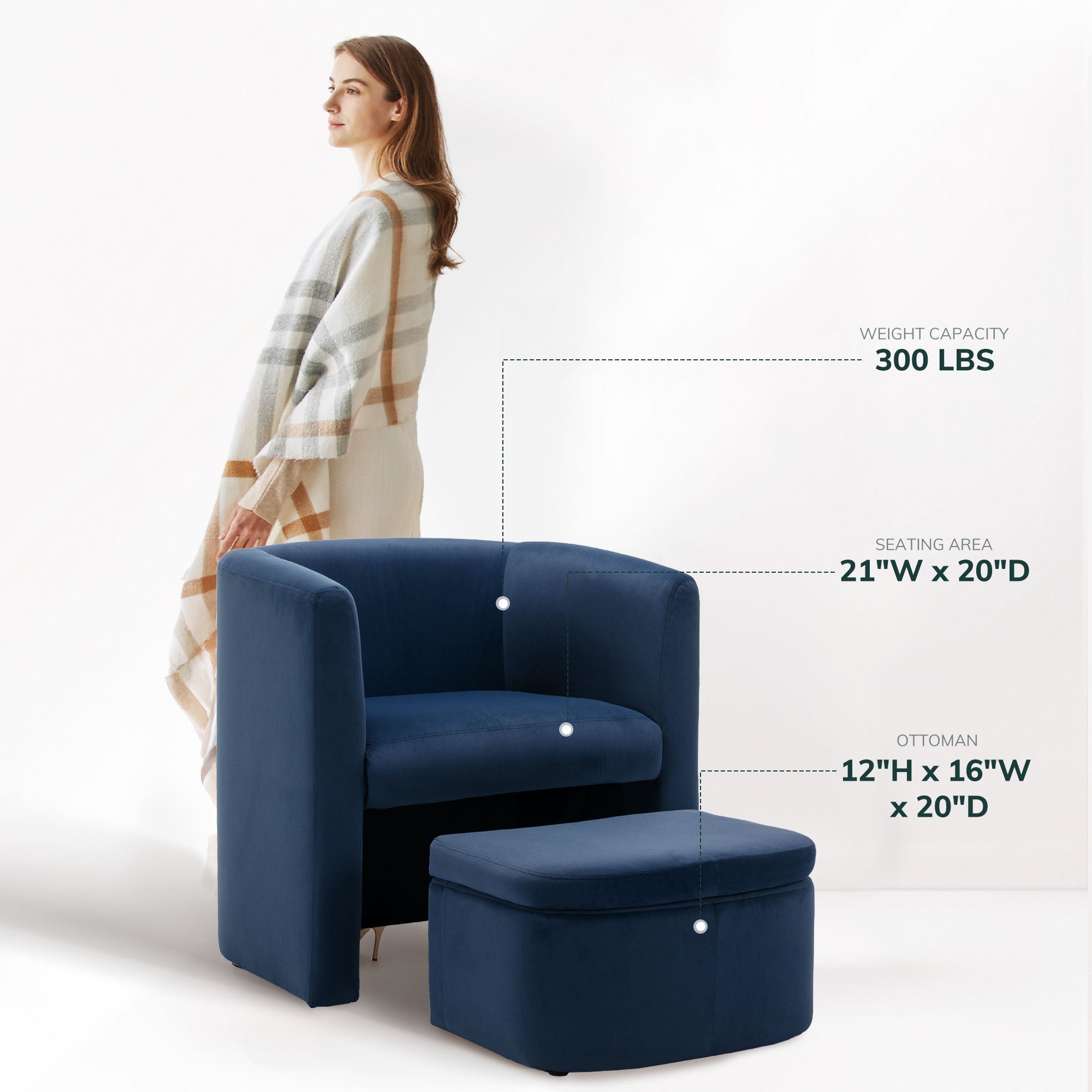 COLAMY NUIA Contemporary Minimalist Accent Chair