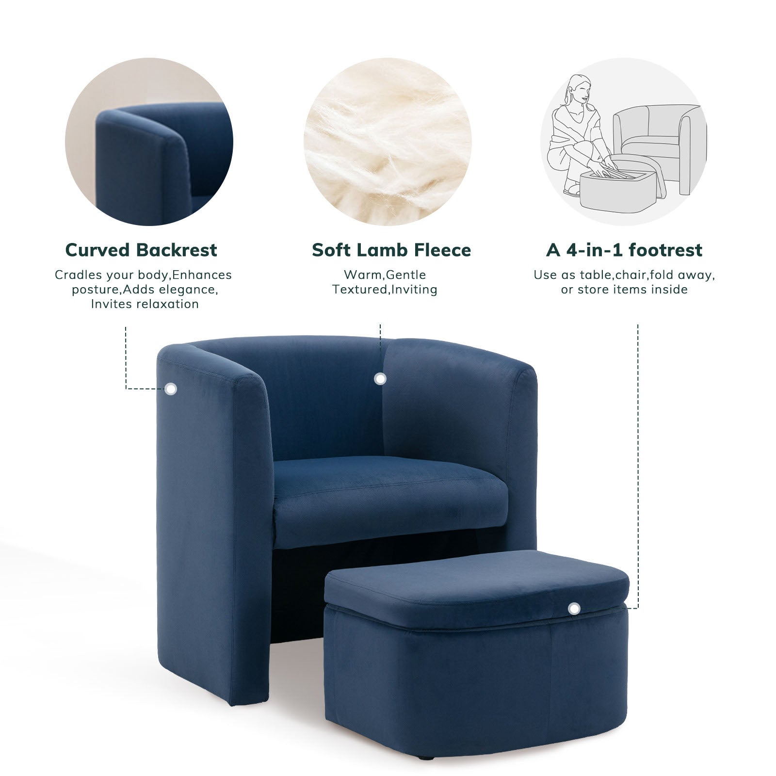COLAMY NUIA Contemporary Minimalist Accent Chair