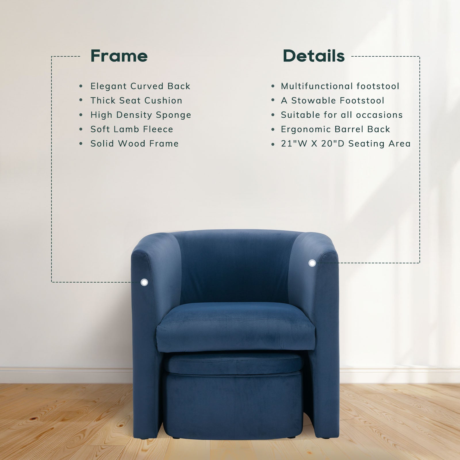 COLAMY NUIA Contemporary Minimalist Accent Chair