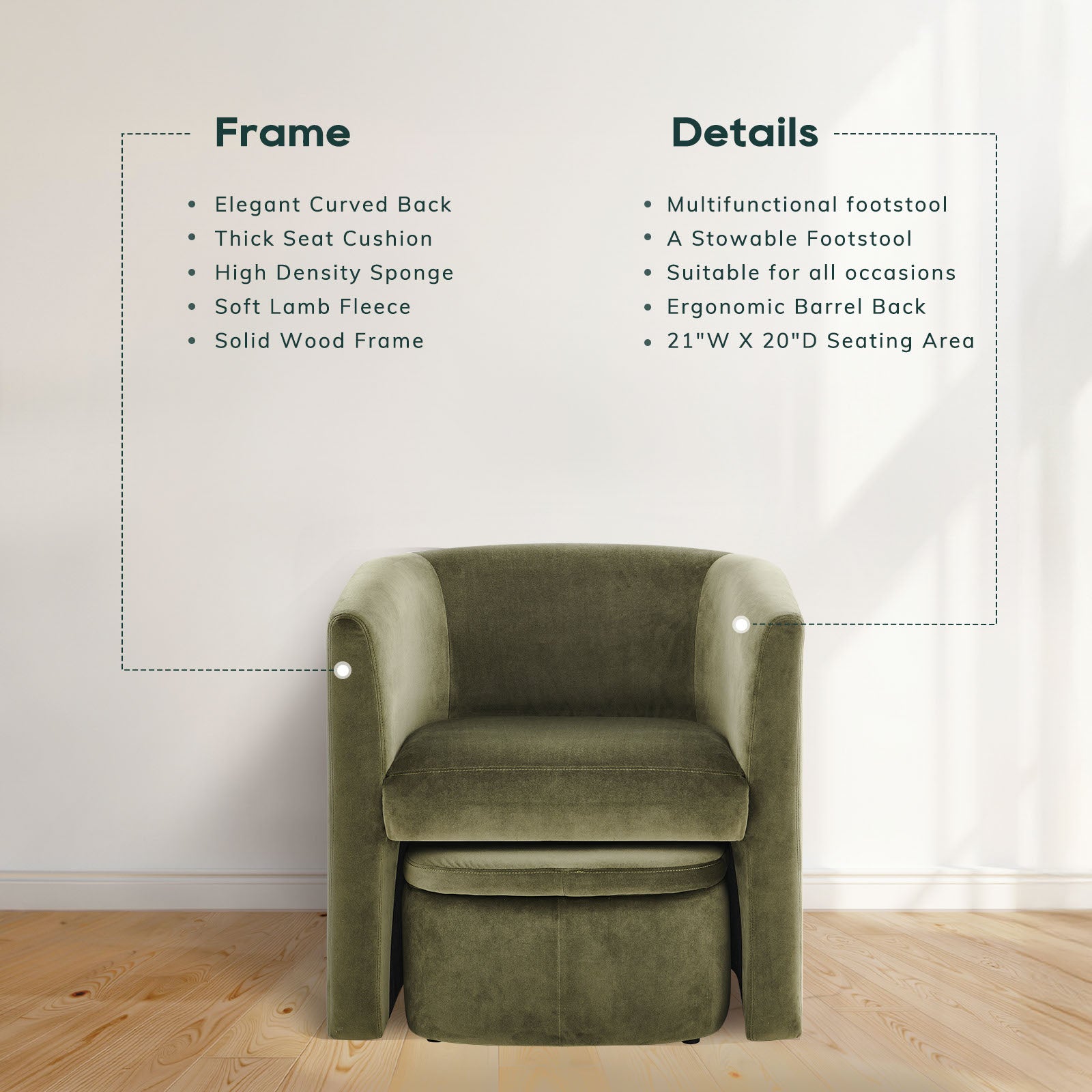 COLAMY NUIA Contemporary Minimalist Accent Chair