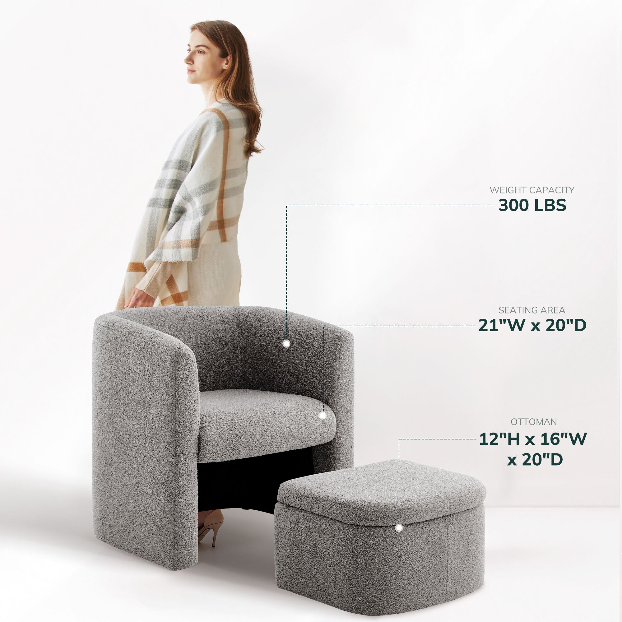 COLAMY NUIA Contemporary Minimalist Accent Chair