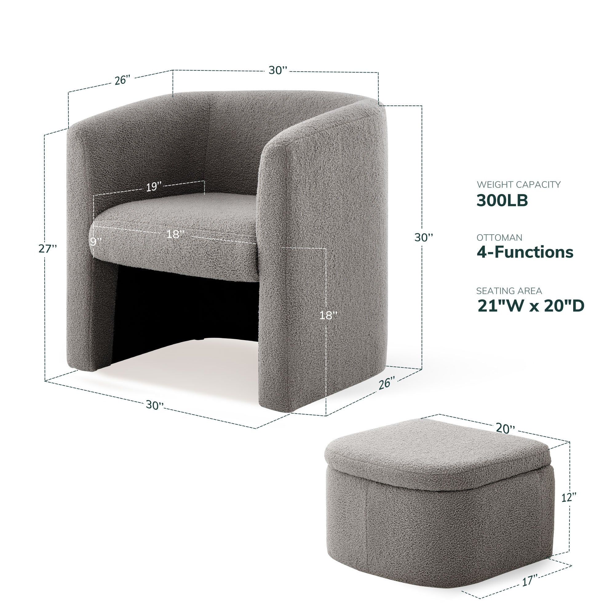 COLAMY NUIA Contemporary Minimalist Accent Chair