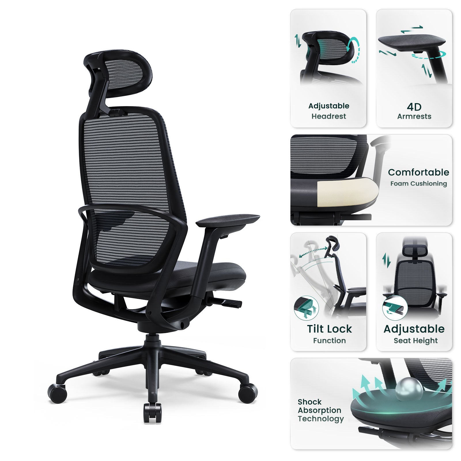 COLAMY HINA Modern Ergonomic Office Chair