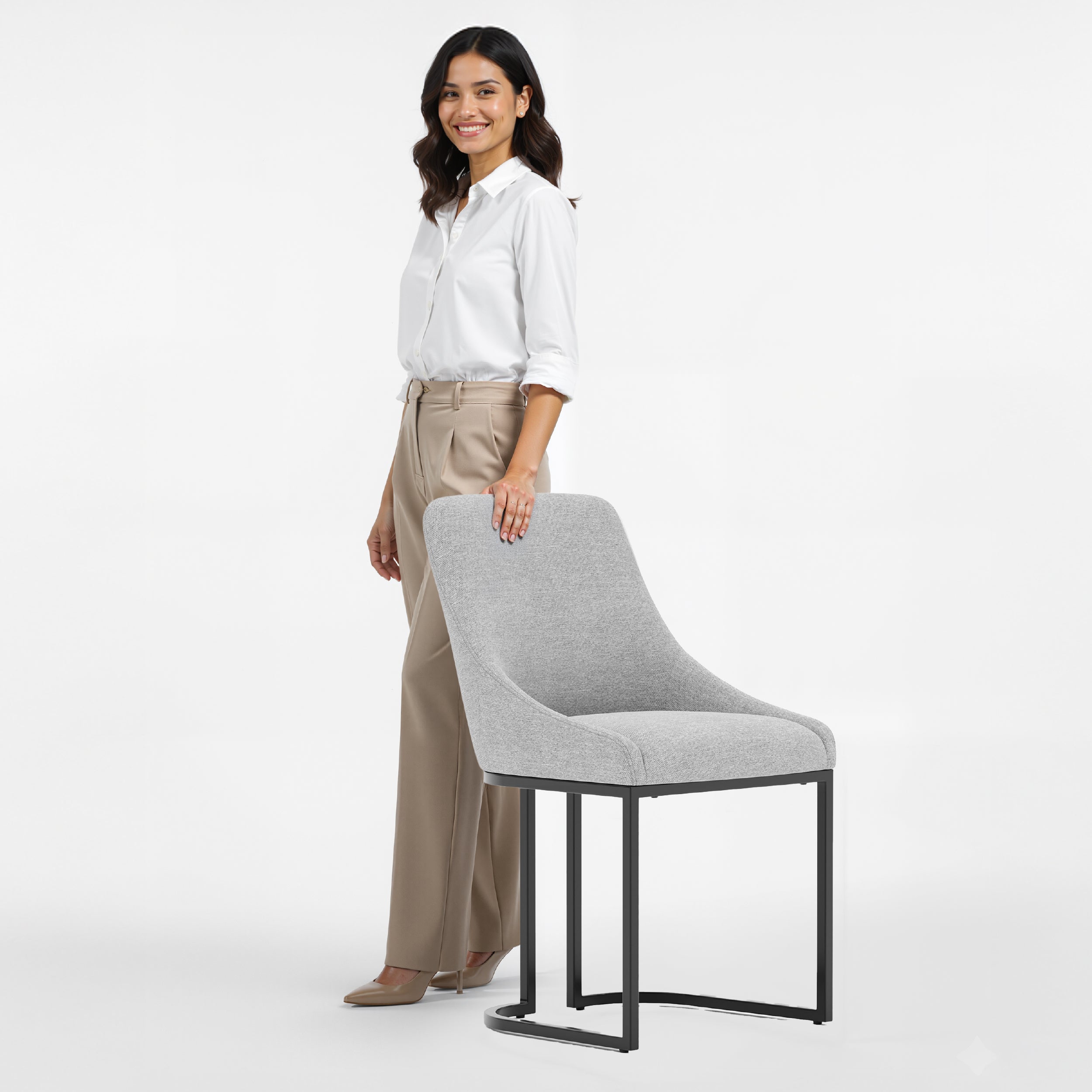 COLAMY LOFT Industrial U-Base Dining Chair