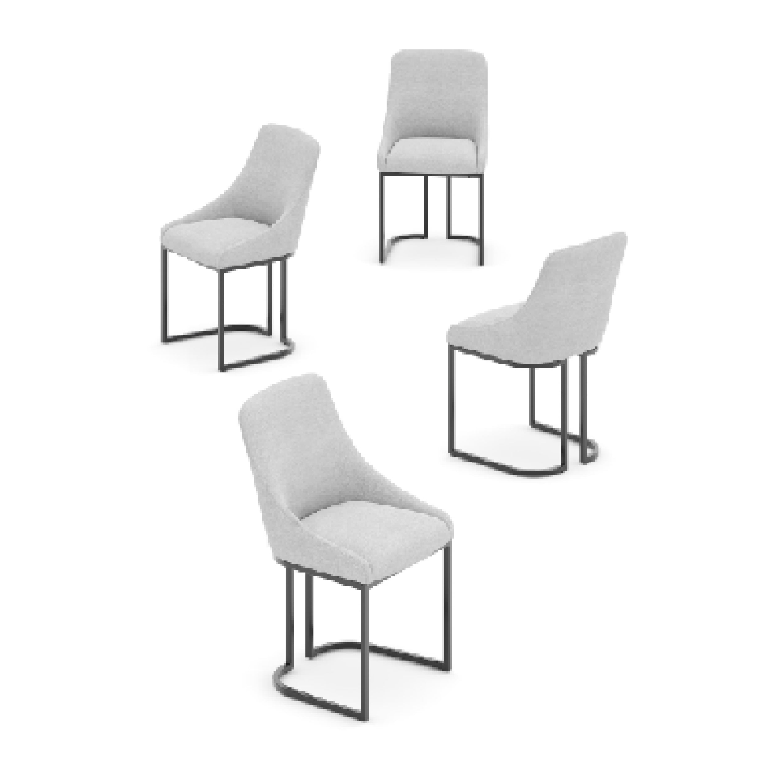 COLAMY LOFT Industrial U-Base Dining Chair