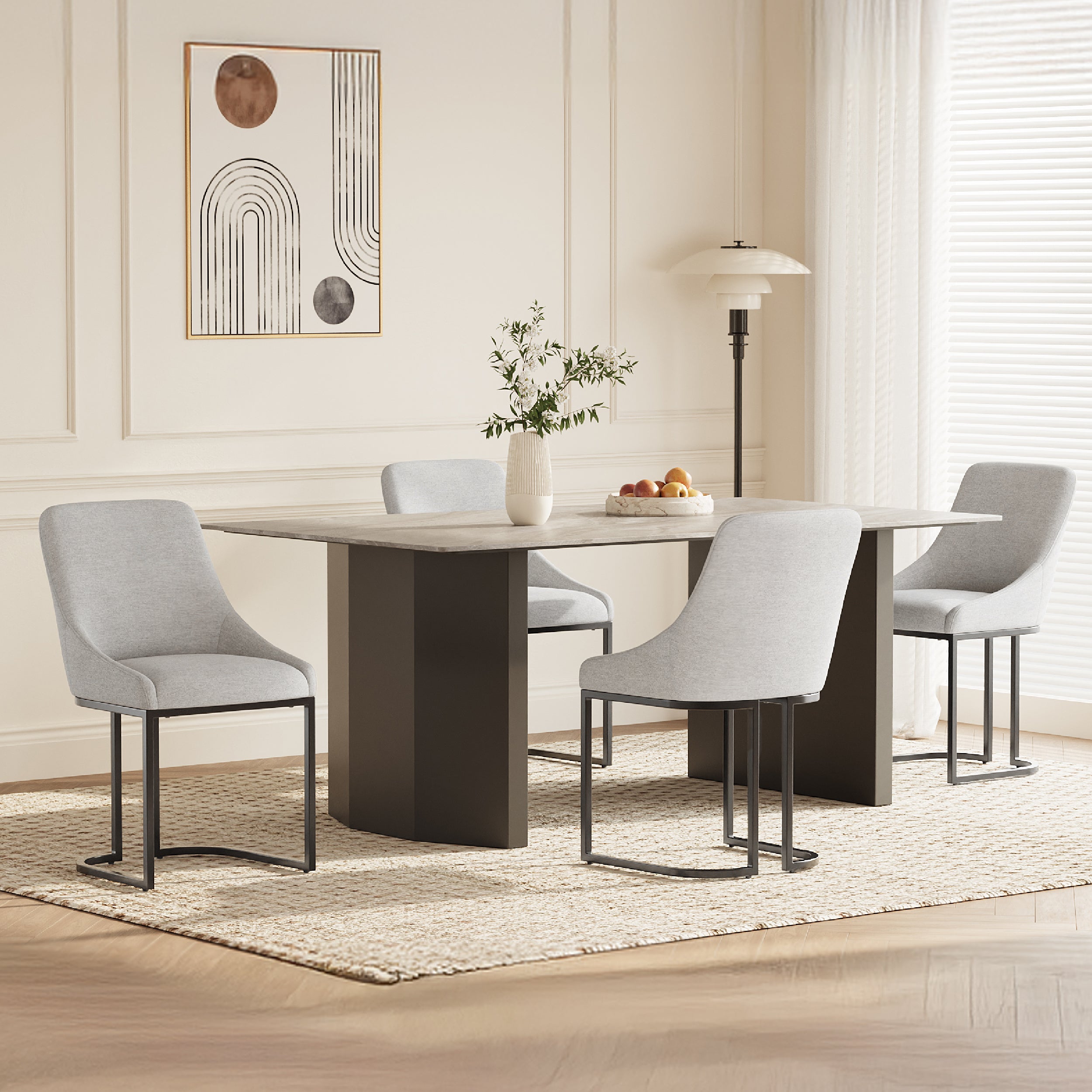 COLAMY LOFT Industrial U-Base Dining Chair