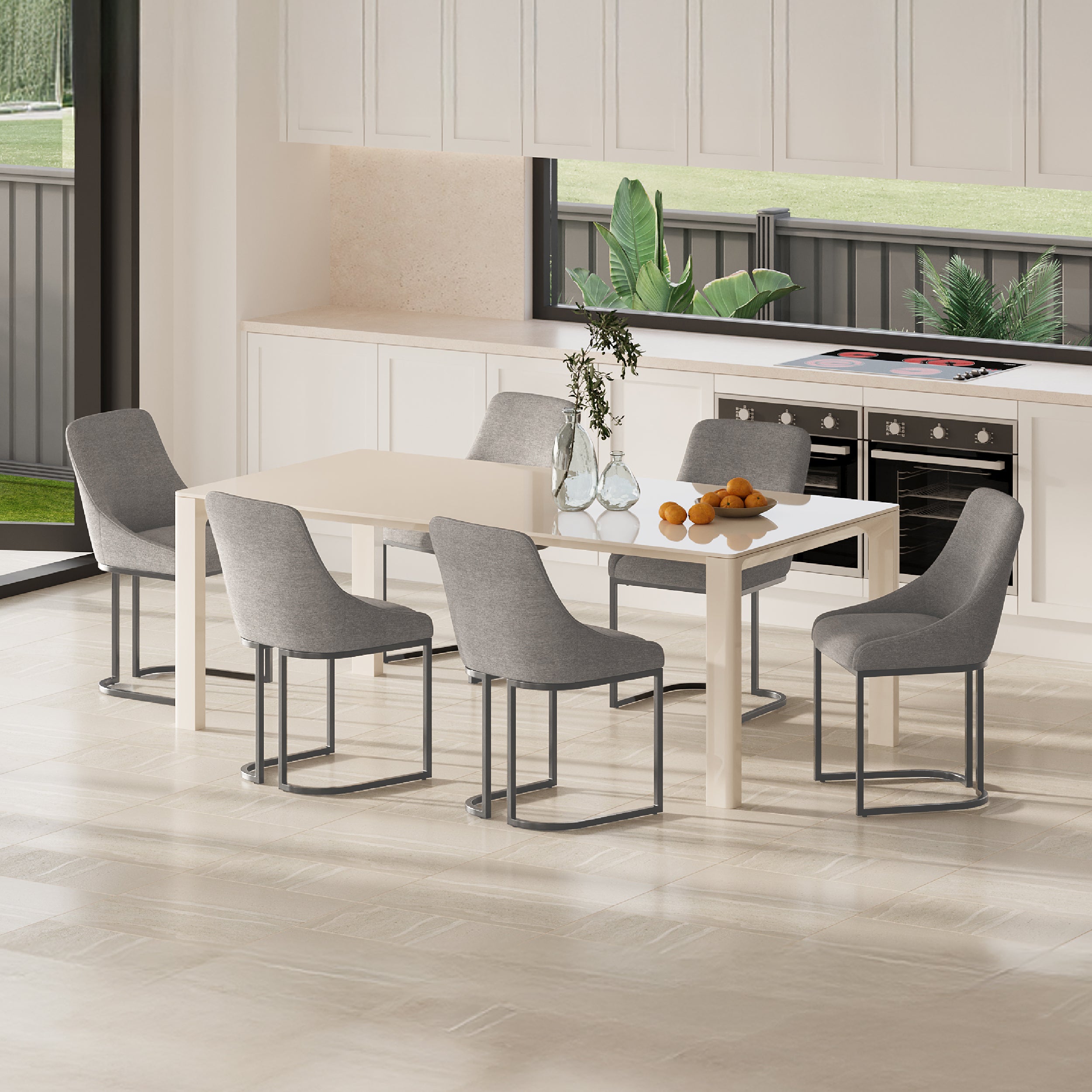 COLAMY LOFT Industrial U-Base Dining Chair