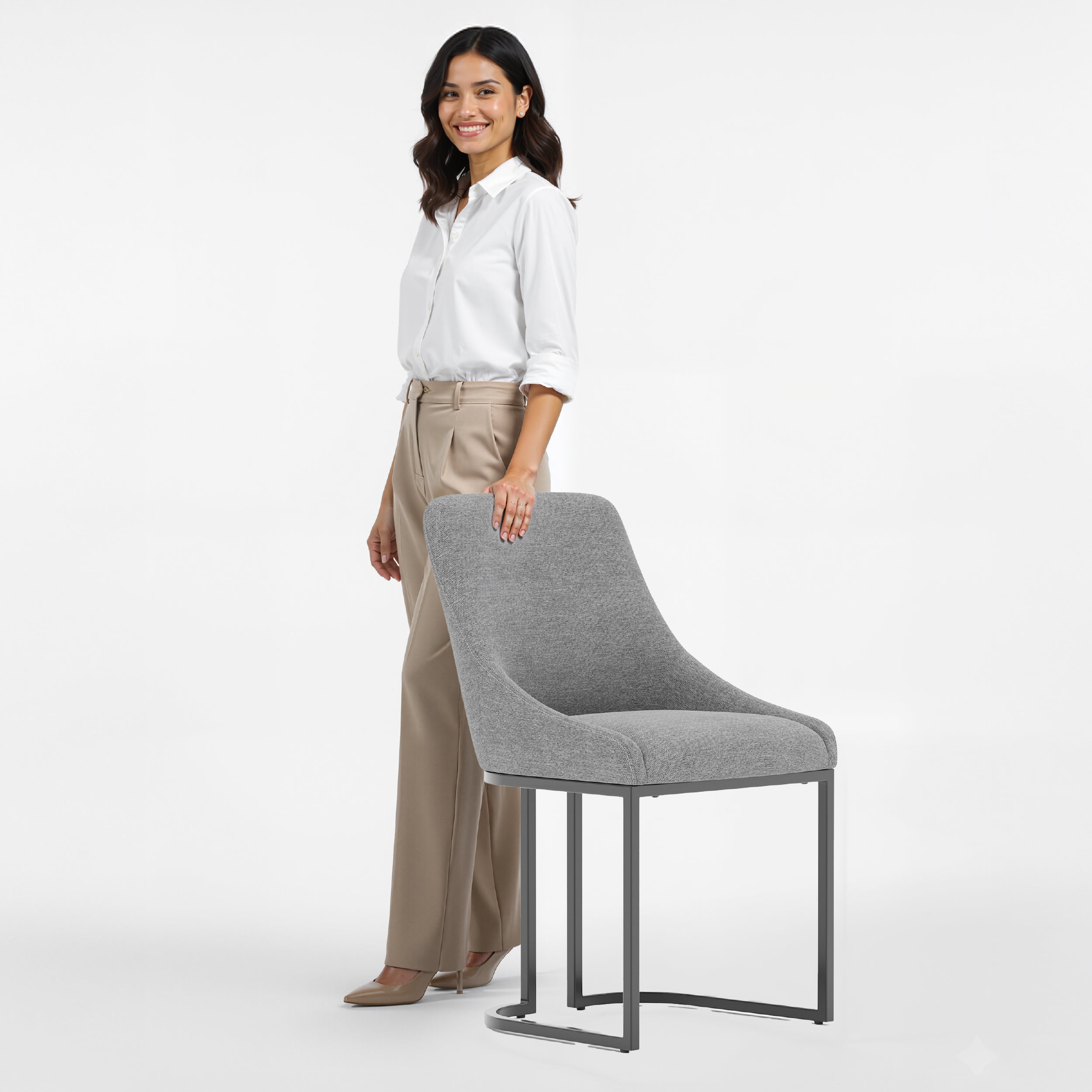 COLAMY LOFT Industrial U-Base Dining Chair