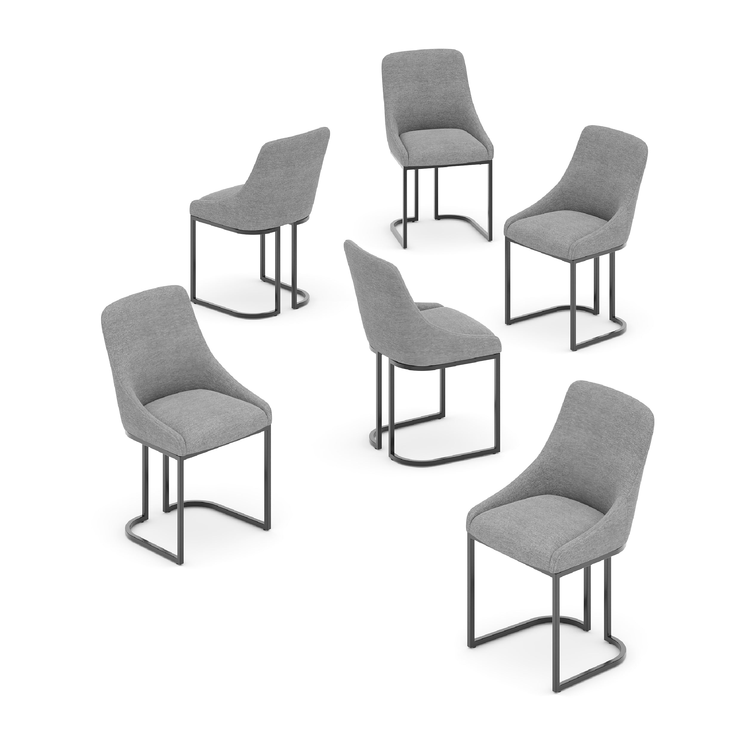 COLAMY LOFT Industrial U-Base Dining Chair