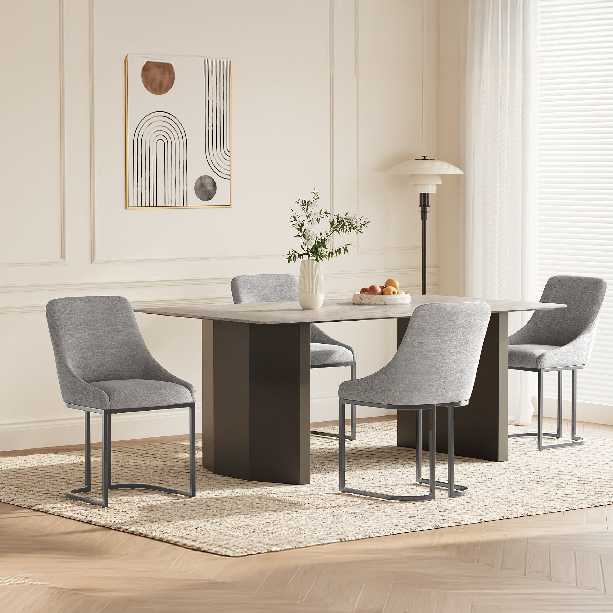 COLAMY LOFT Industrial U-Base Dining Chair