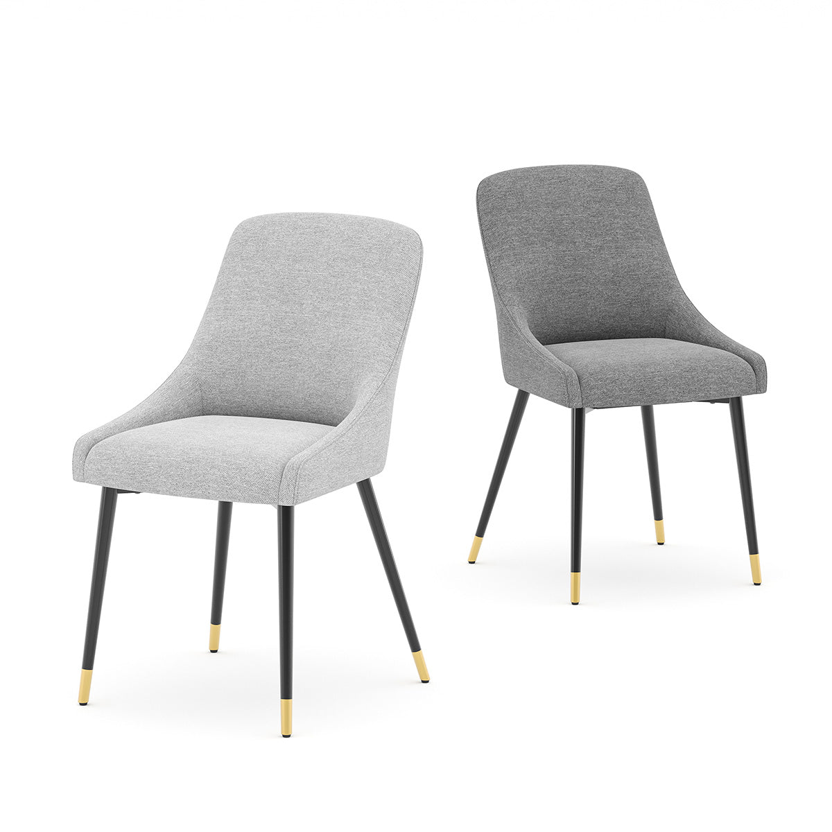 COLAMY LUMA Modern Fabric & Metal Dining Chair