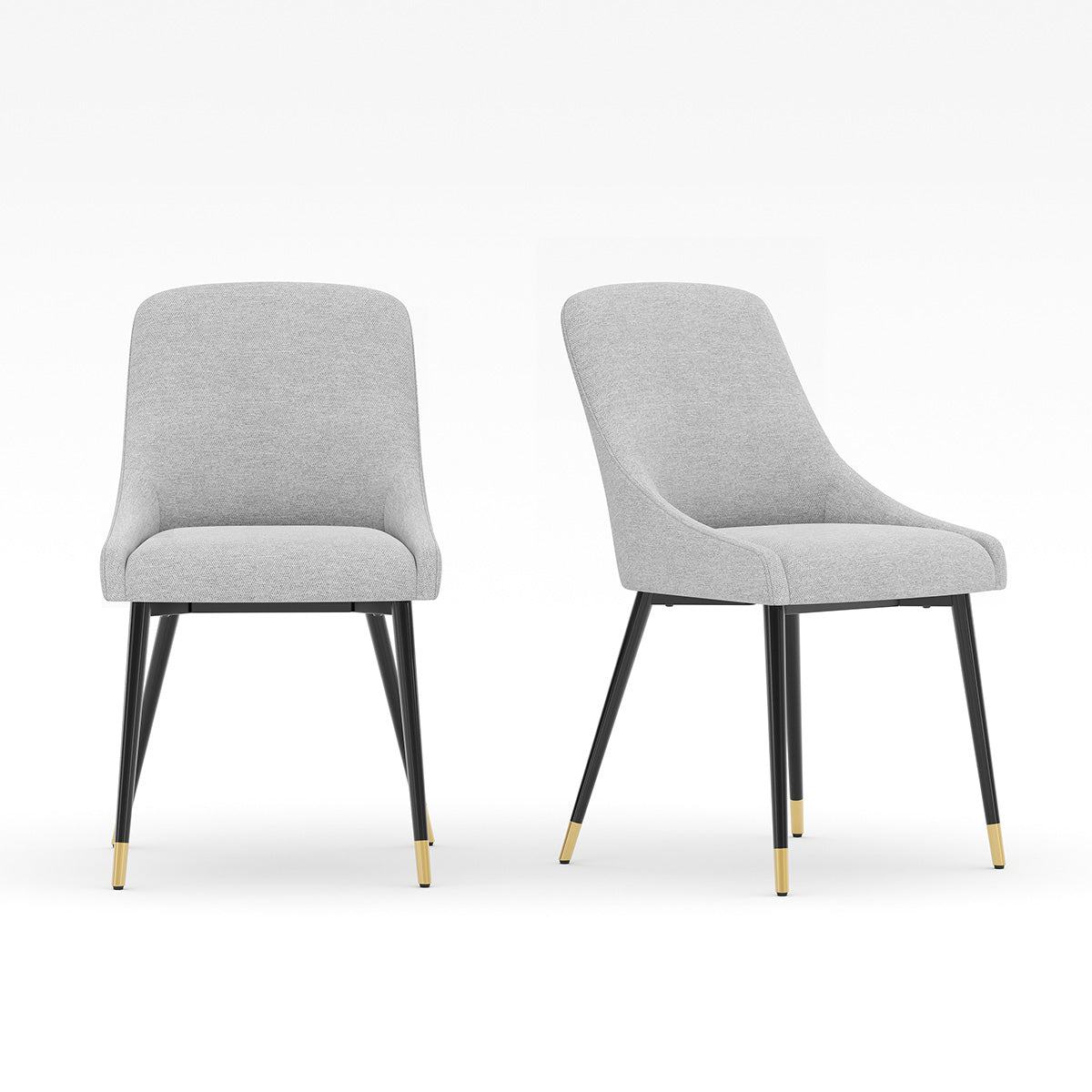 COLAMY LUMA Modern Fabric & Metal Dining Chair