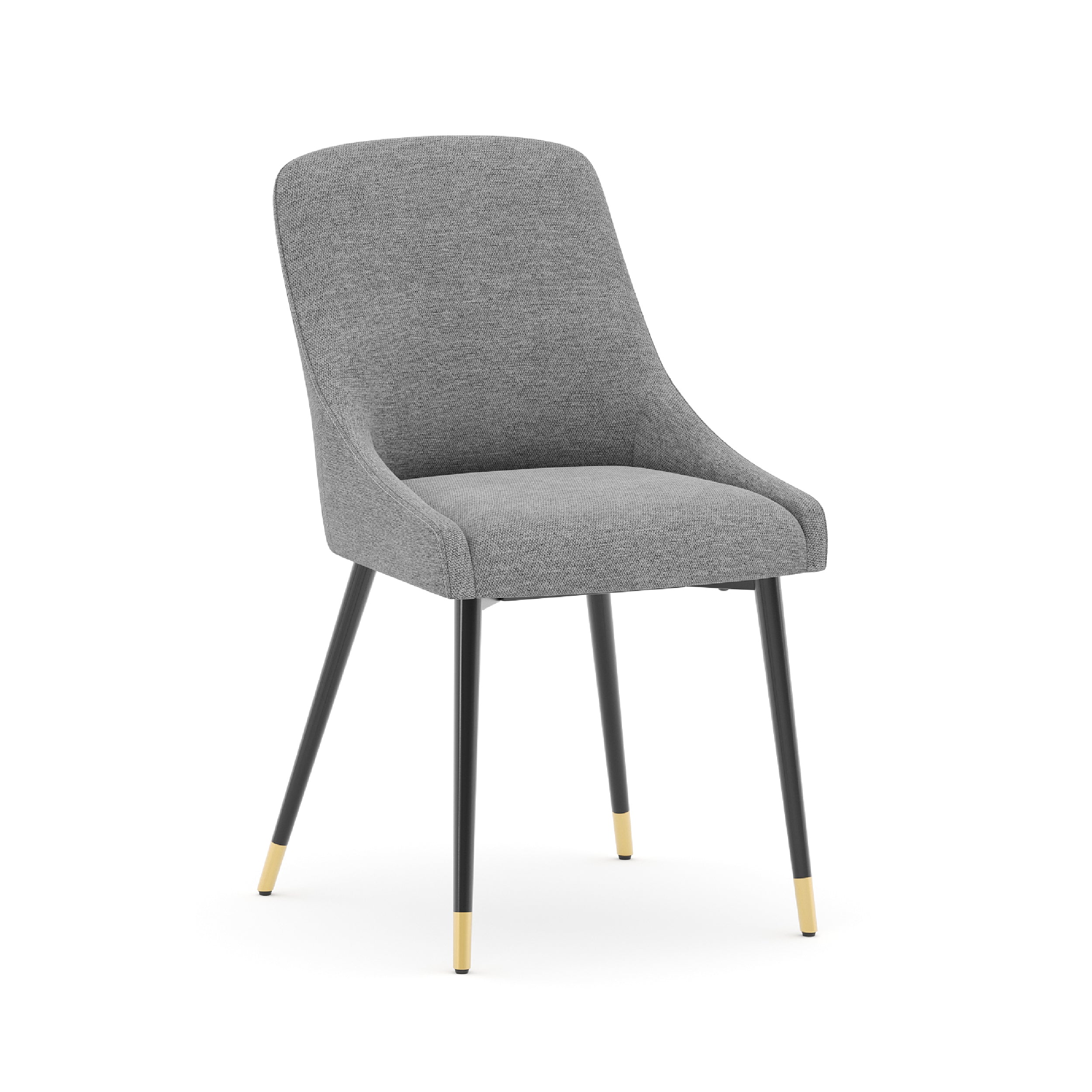 COLAMY LUMA Modern Fabric & Metal Dining Chair