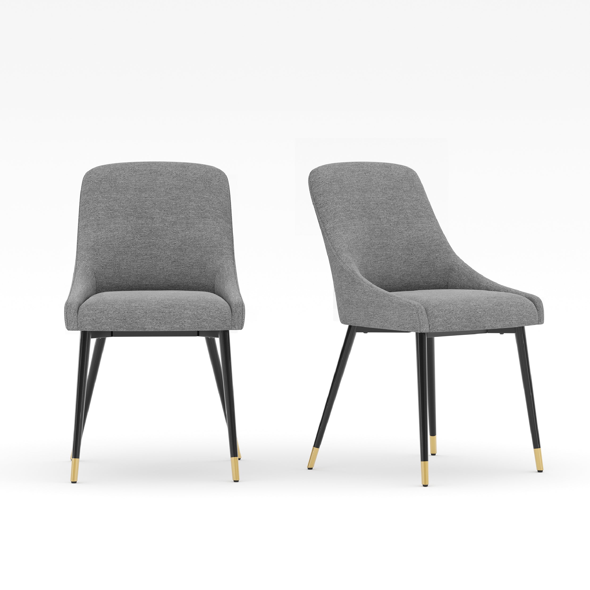 COLAMY LUMA Modern Fabric & Metal Dining Chair