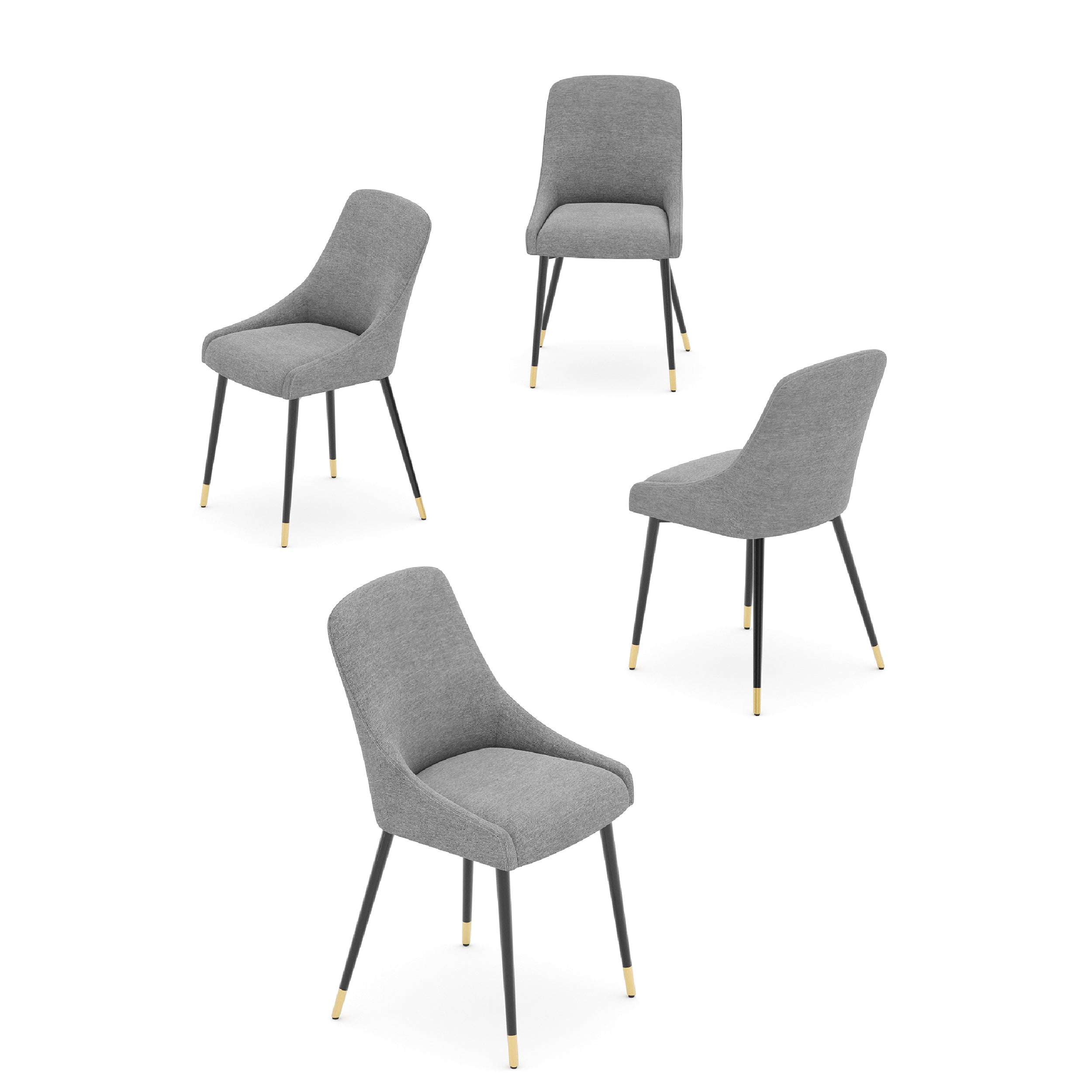 COLAMY LUMA Modern Fabric & Metal Dining Chair