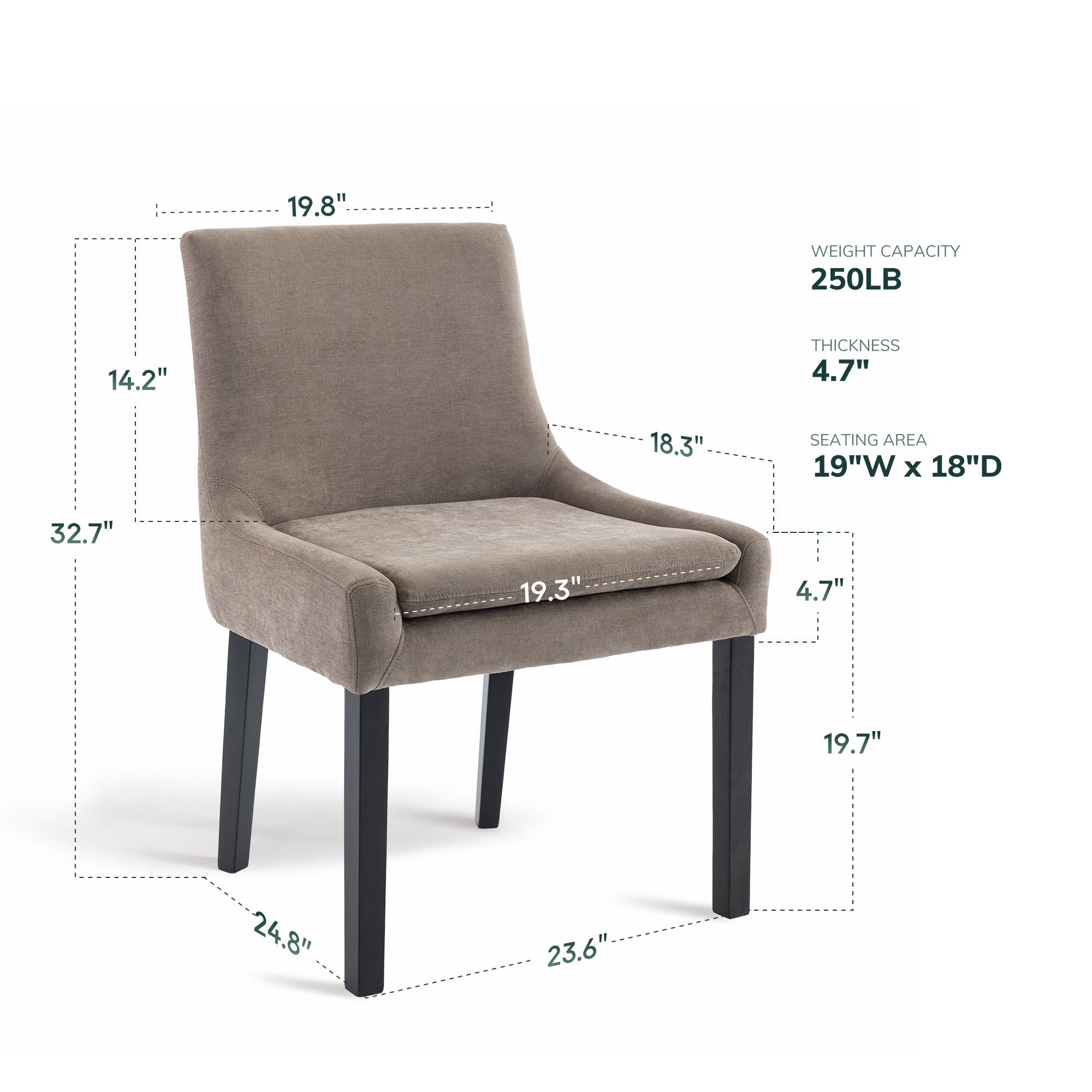 COLAMY MAIRA Transitional Neutral Dining Chair