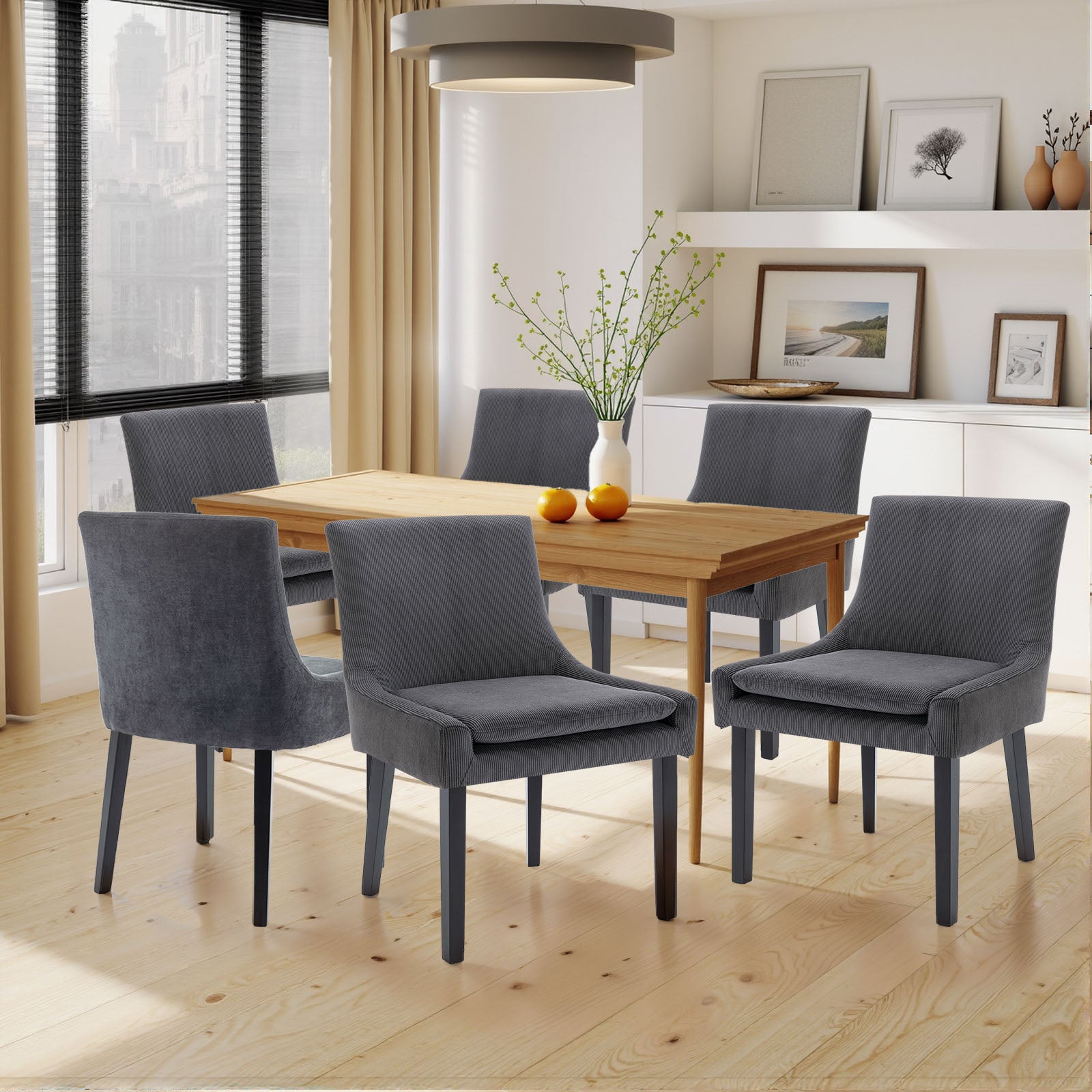 COLAMY MAIRA Transitional Neutral Dining Chair
