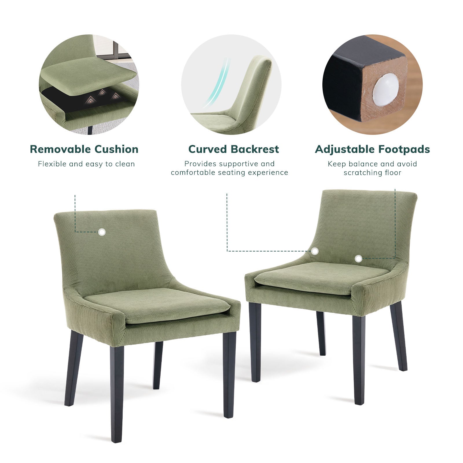 COLAMY MAIRA Transitional Neutral Dining Chair
