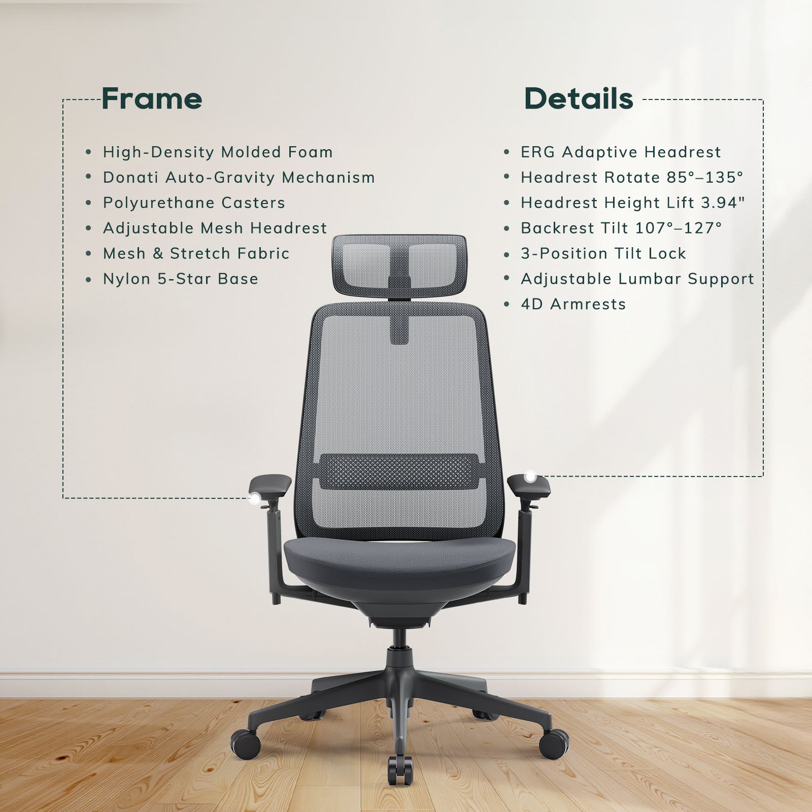 COLAMY VELIA Mesh Ergonomic Tech Office Chair