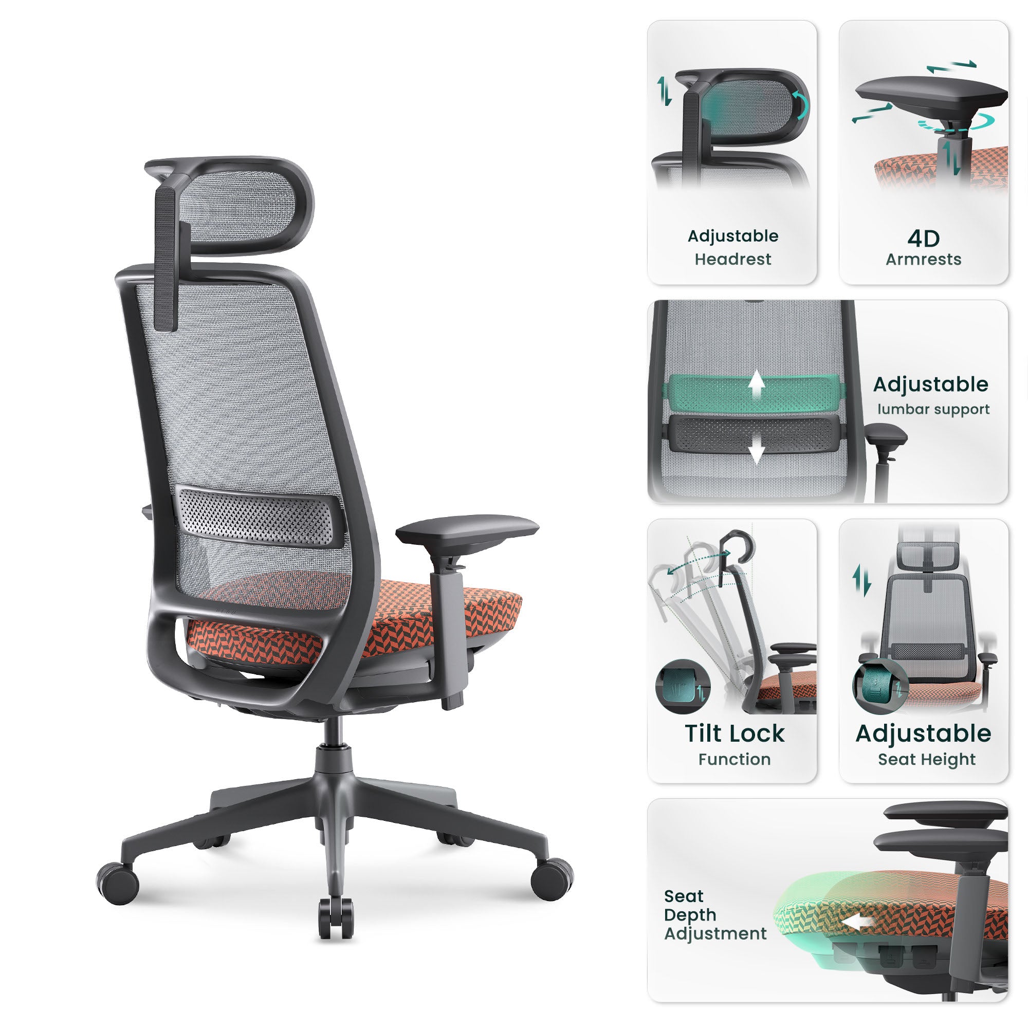 COLAMY VELIA Mesh Ergonomic Tech Office Chair