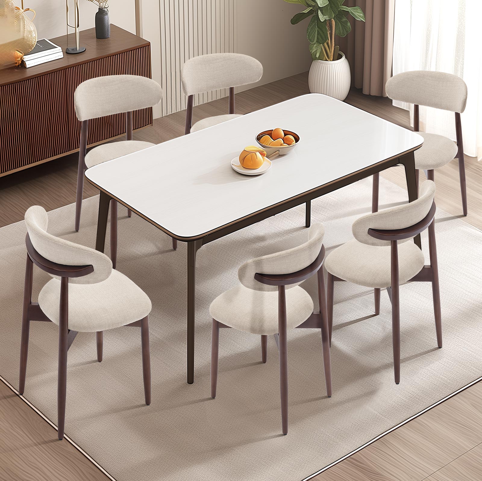 COLAMY NOYA Mid-Century Modern Upholstered Dining Chair