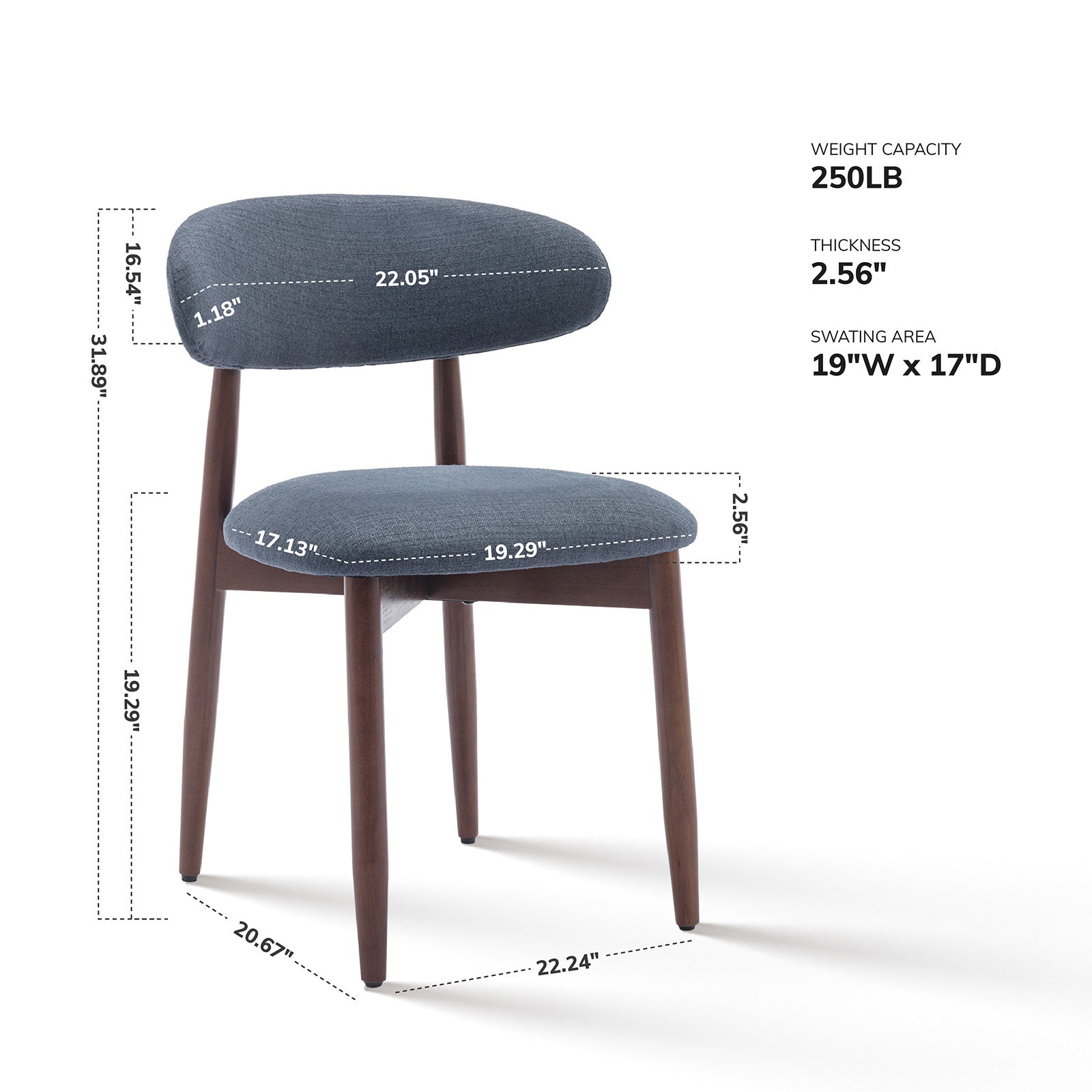 COLAMY NOYA Mid-Century Modern Dining Chair
