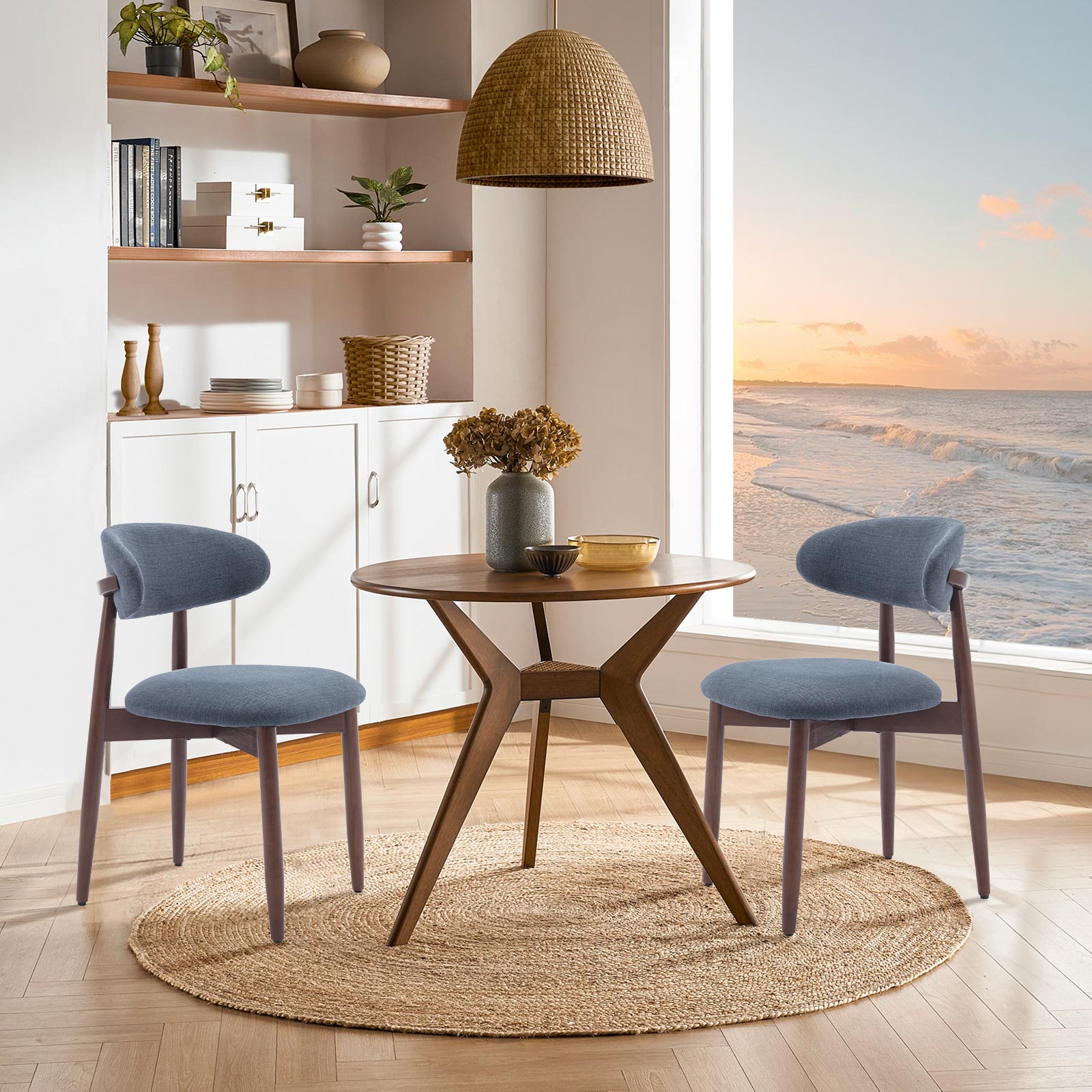 COLAMY NOYA Mid-Century Modern Upholstered Dining Chair