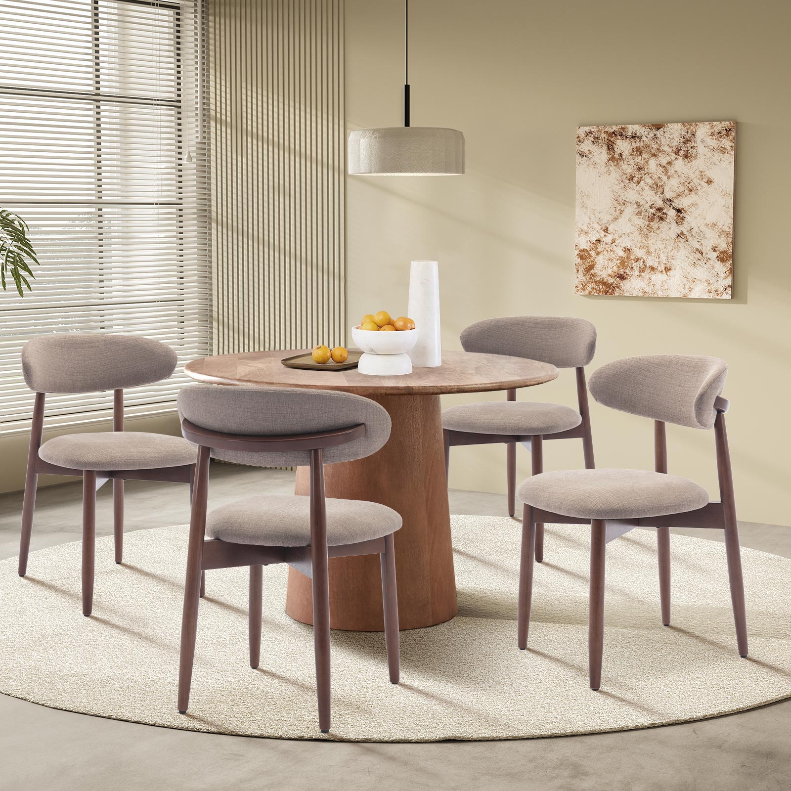 COLAMY NOYA Mid-Century Modern Upholstered Dining Chair