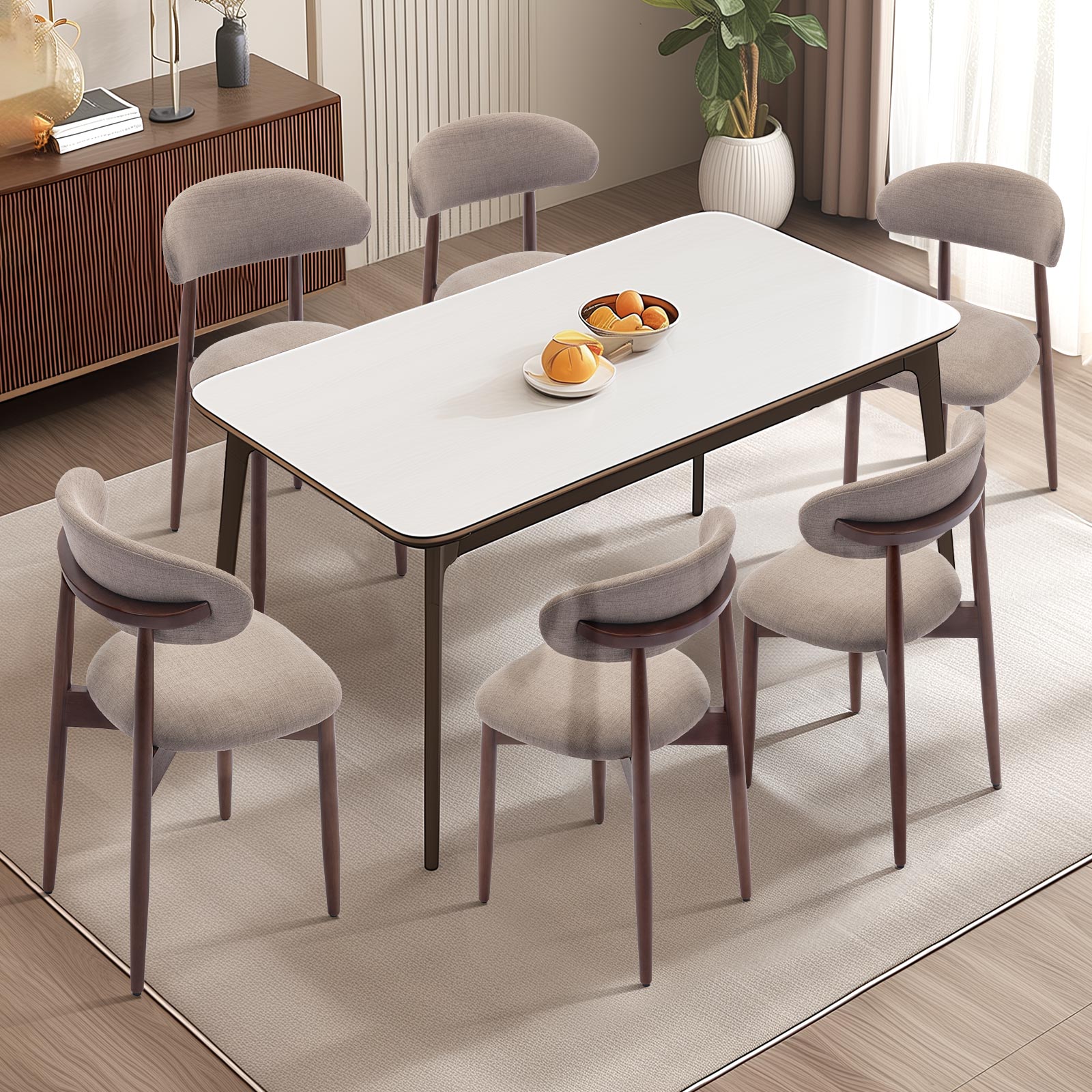 COLAMY NOYA Mid-Century Modern Upholstered Dining Chair