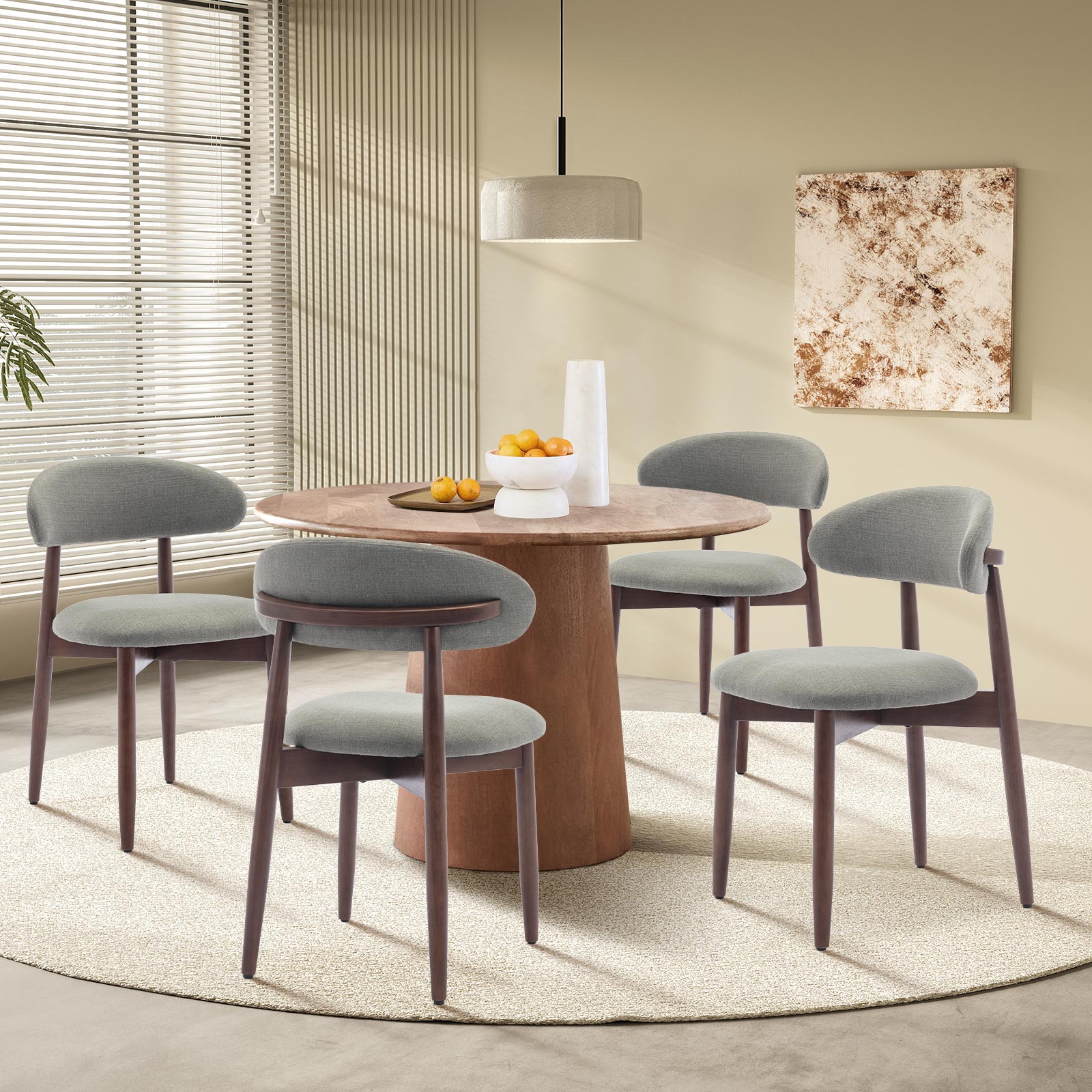 COLAMY NOYA Mid-Century Modern Upholstered Dining Chair