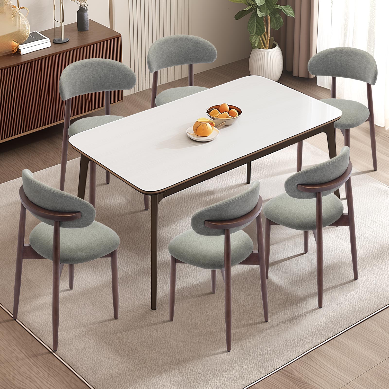 COLAMY NOYA Mid-Century Modern Upholstered Dining Chair