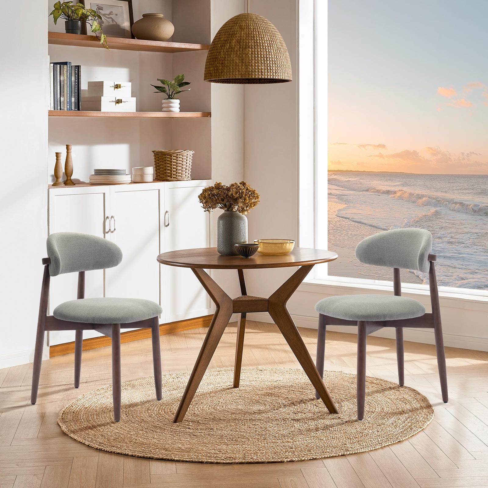 COLAMY NOYA Mid-Century Modern Upholstered Dining Chair