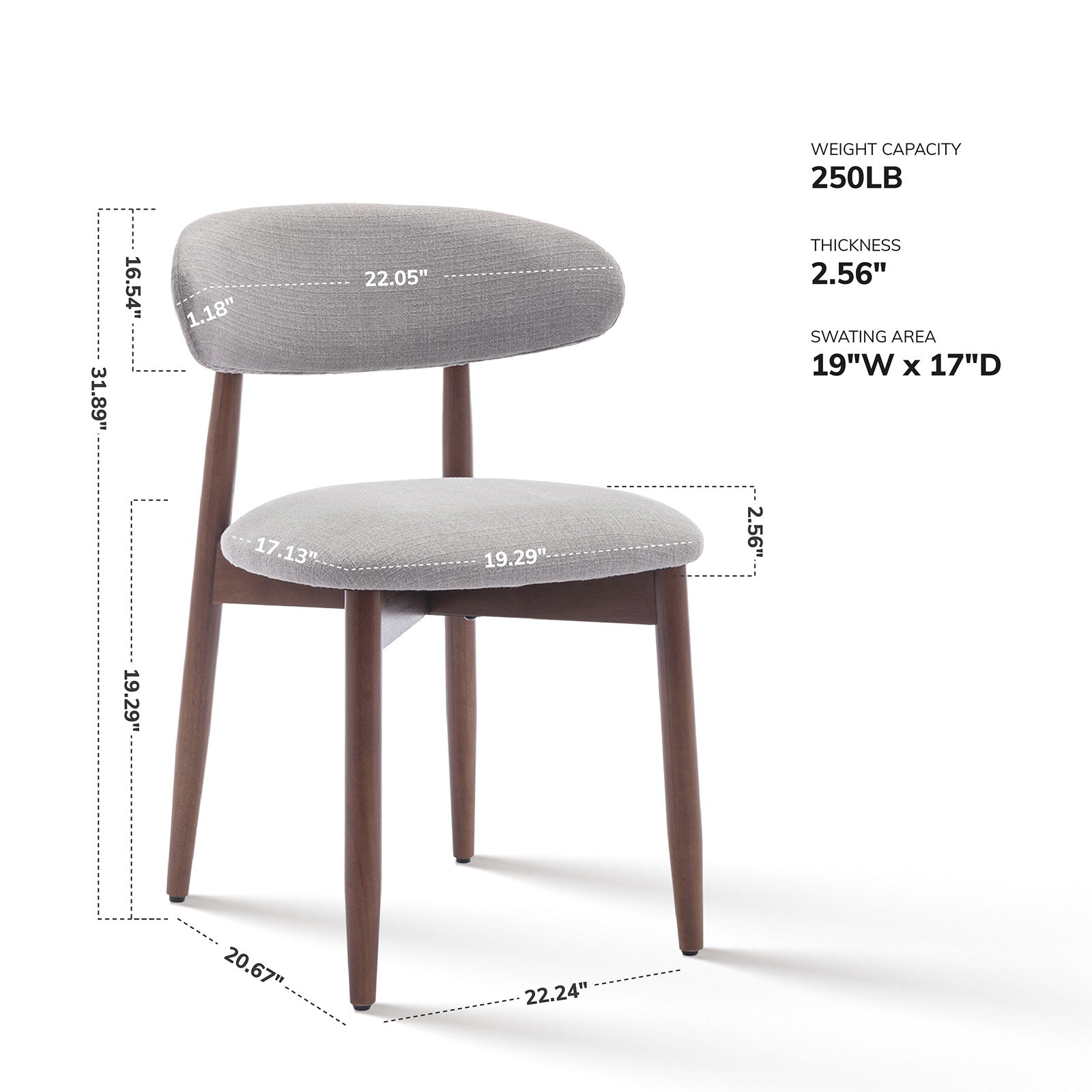 COLAMY NOYA Mid-Century Modern Dining Chair