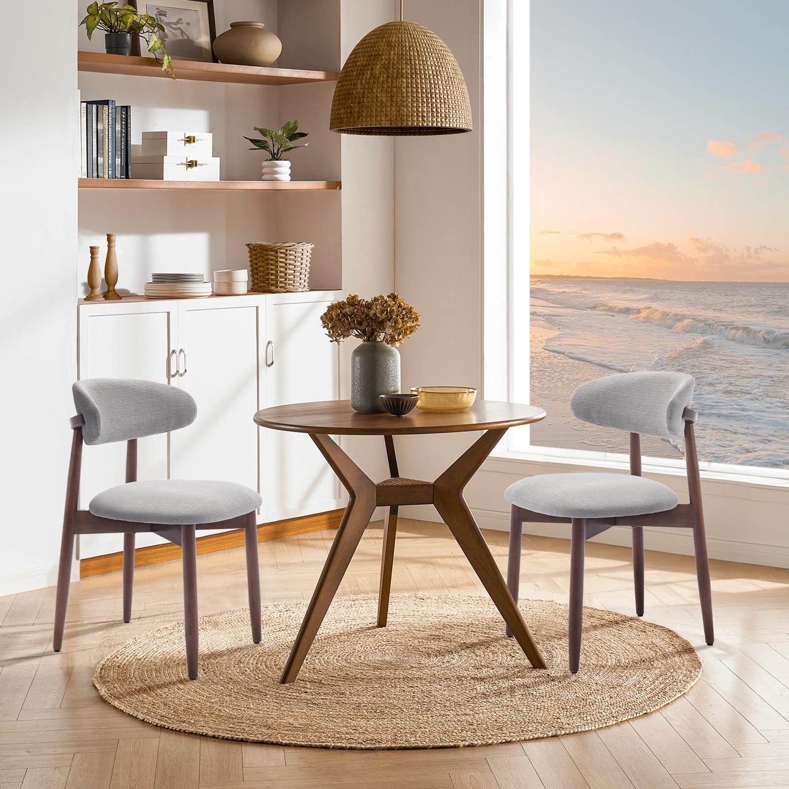 COLAMY NOYA Mid-Century Modern Upholstered Dining Chair