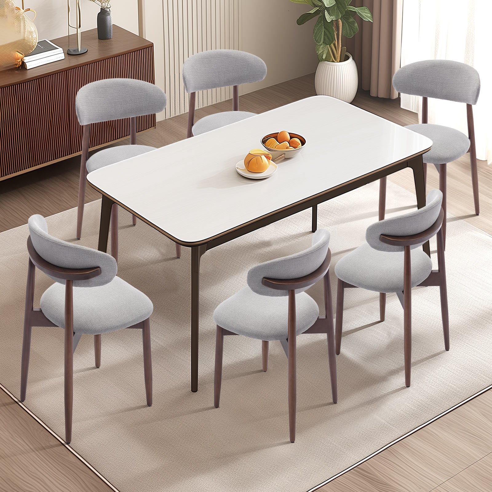 COLAMY NOYA Mid-Century Modern Upholstered Dining Chair