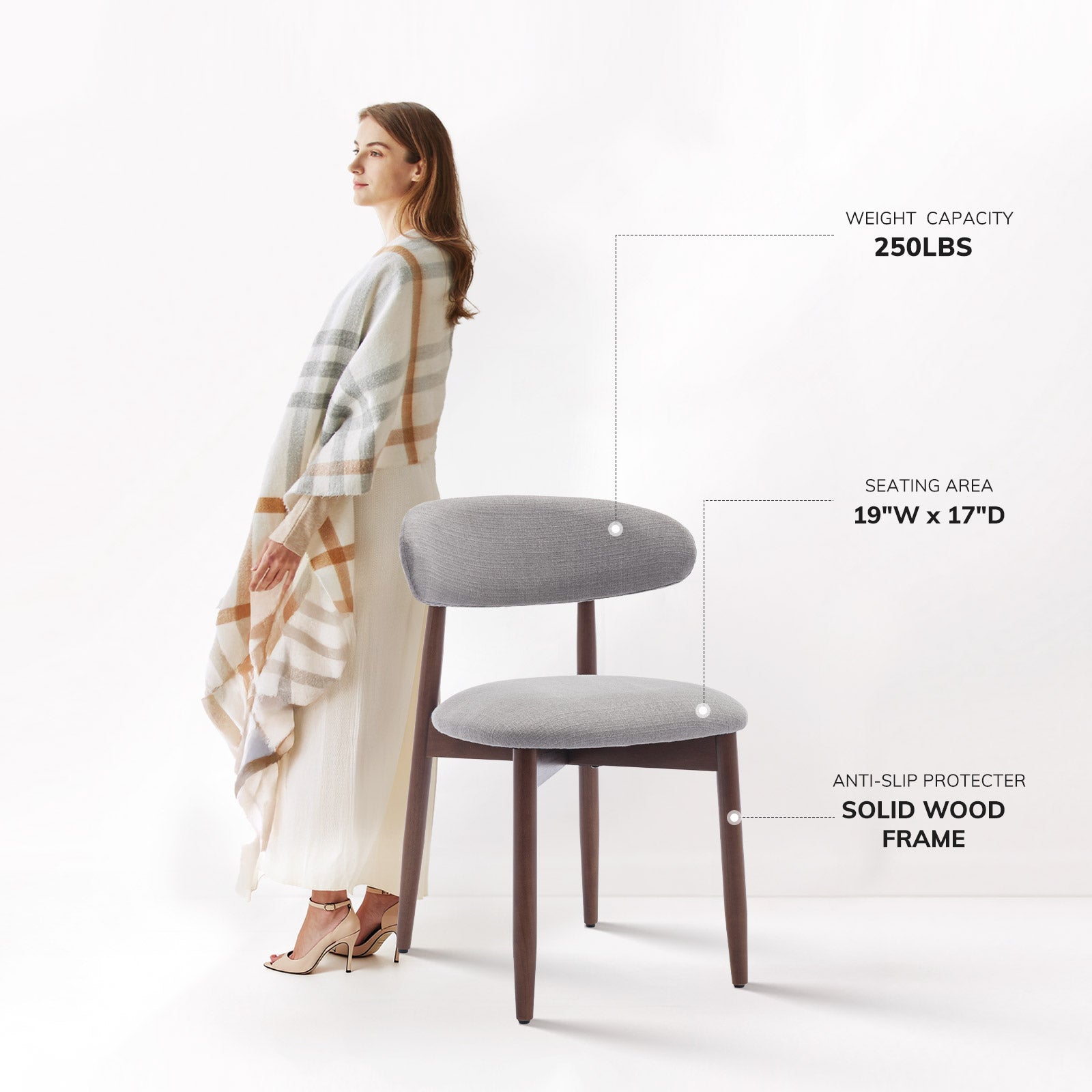 COLAMY NOYA Mid-Century Modern Dining Chair