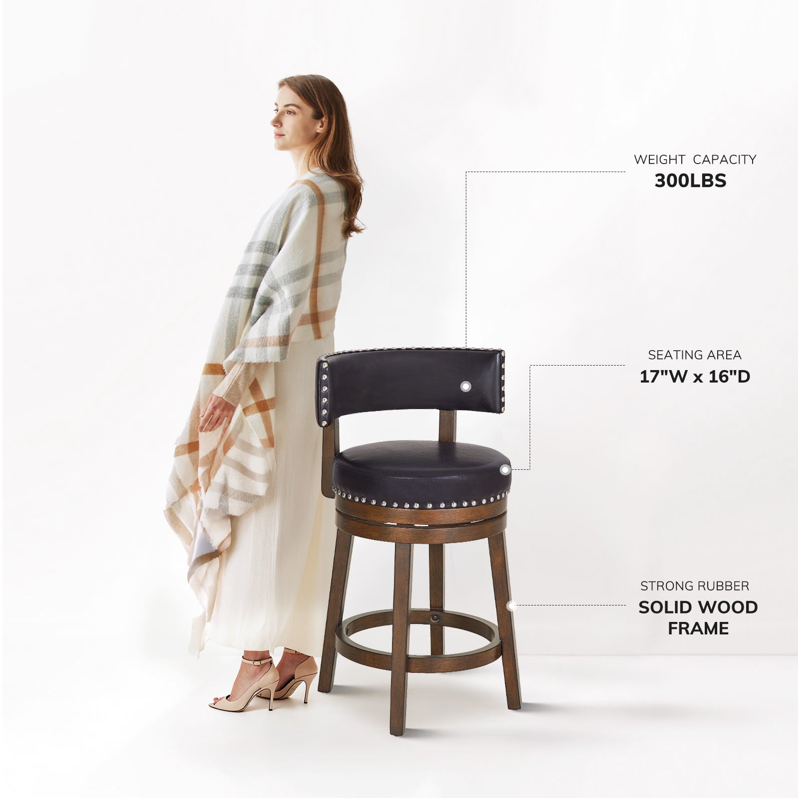 COLAMY RENO Vintage Industrial Dining Chair