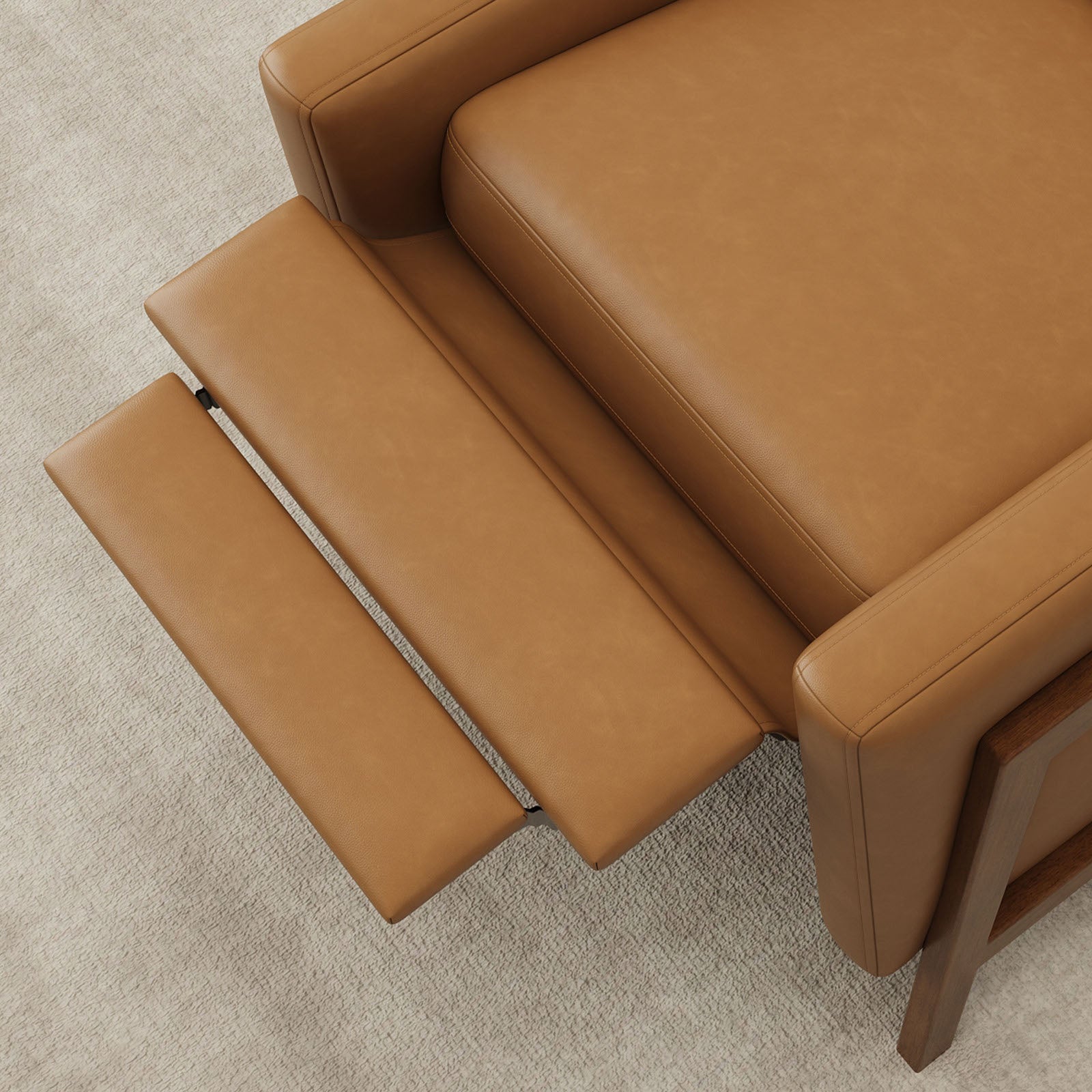 COLAMY RONIN PU Leather Mid-Century Modern Accent Chair