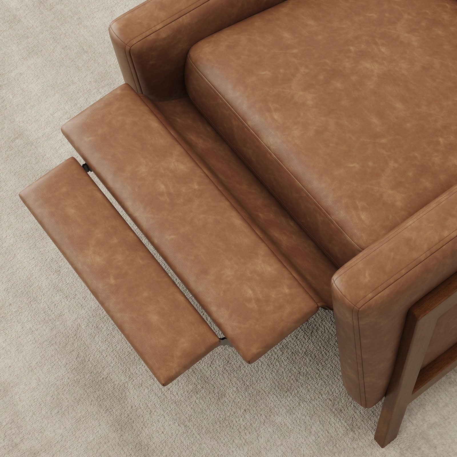 COLAMY RONIN PU Leather Mid-Century Modern Accent Chair