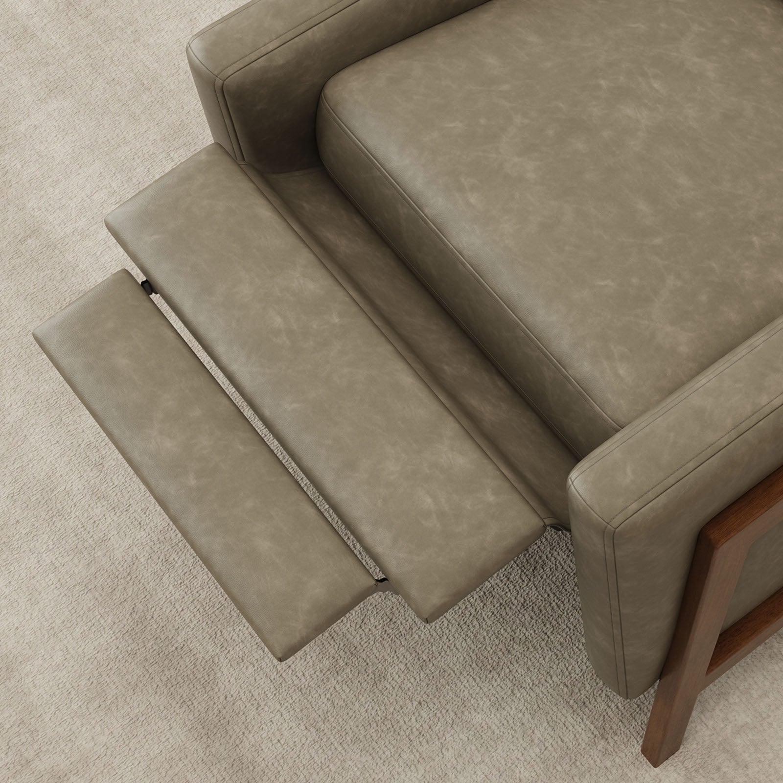 COLAMY RONIN PU Leather Mid-Century Modern Accent Chair