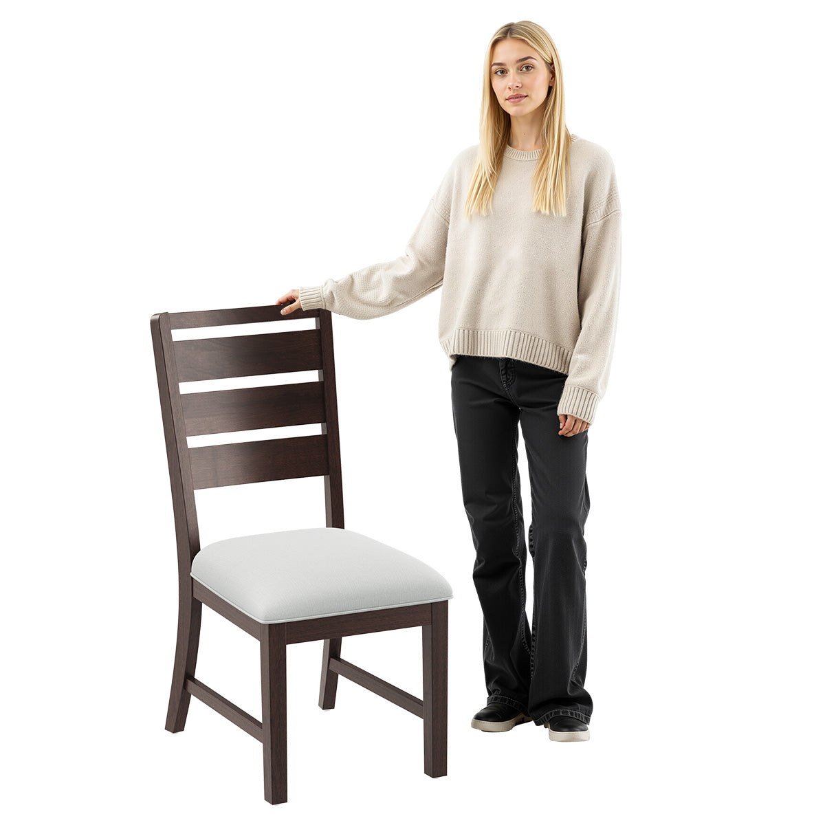 COLAMY SERA Solid Wood Comfort Dining Chair