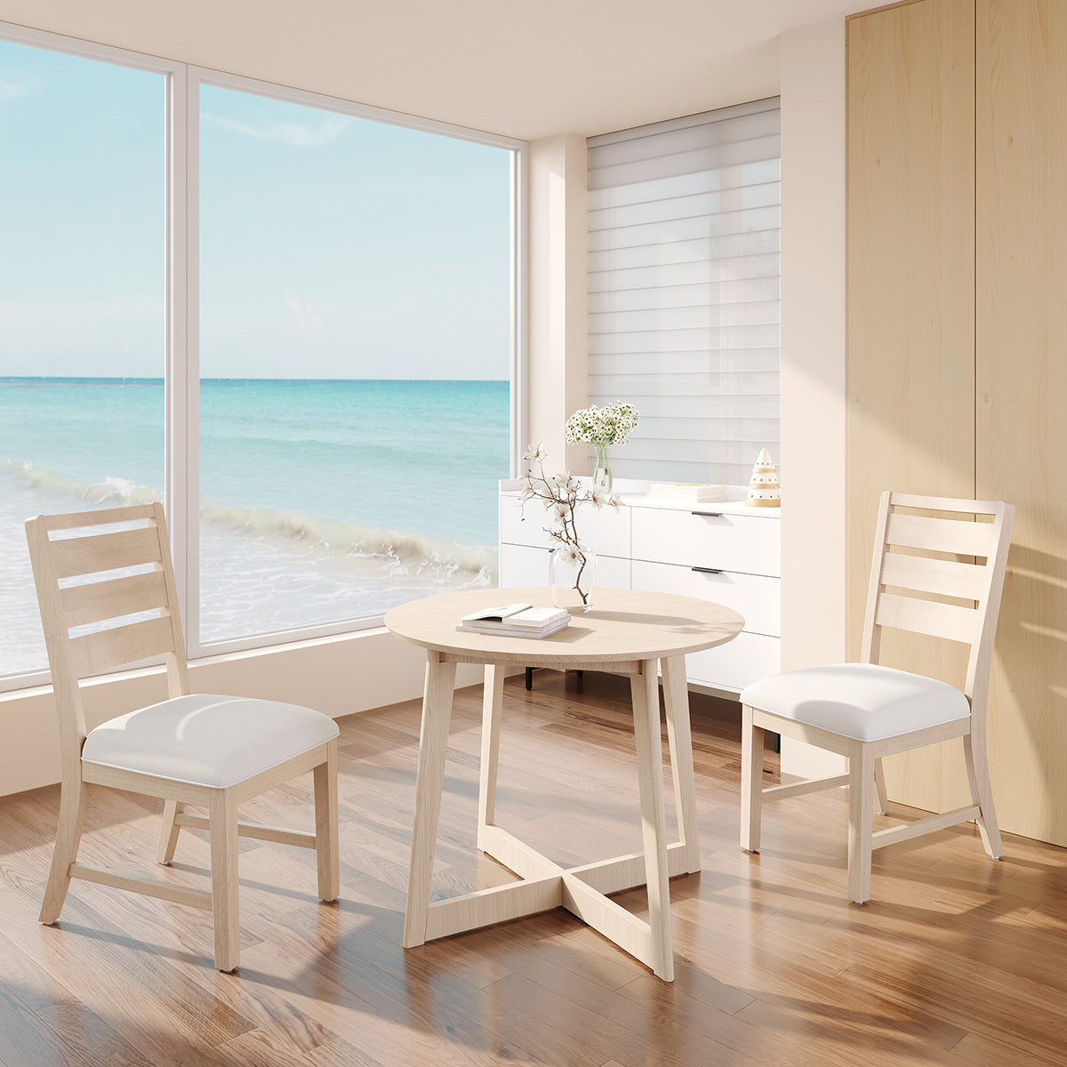 COLAMY SERA Solid Wood Comfort Dining Chair