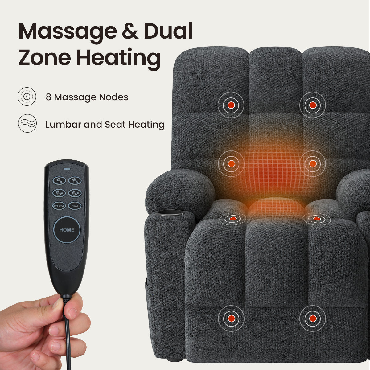 COLAMY SERENE Power Lift Recliner Massage Chair