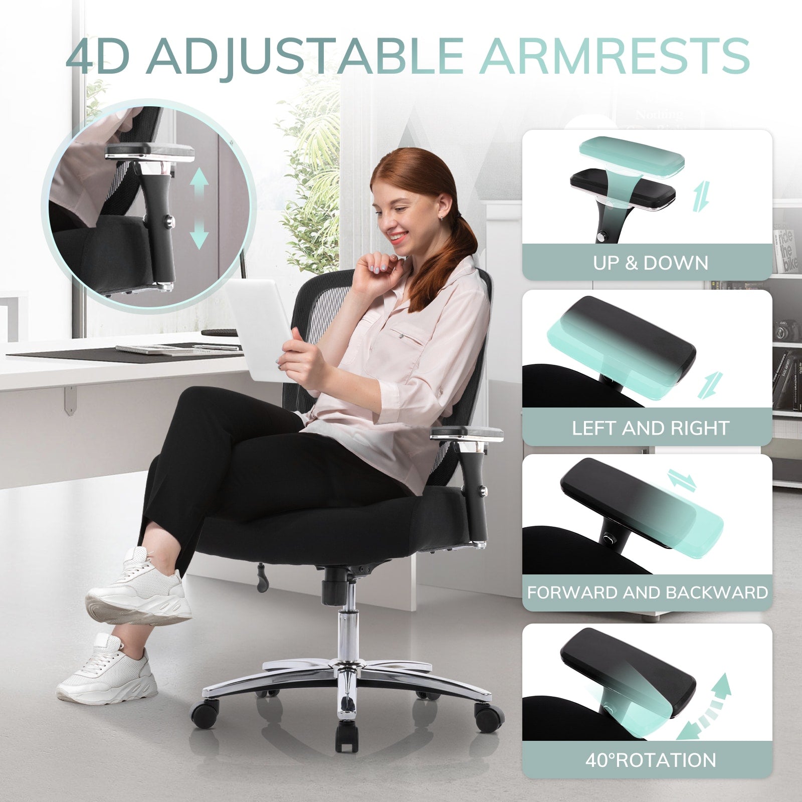 COLAMY Executive 500lbs Mesh Office Chair Ergonomic Desk Chair Model.3088