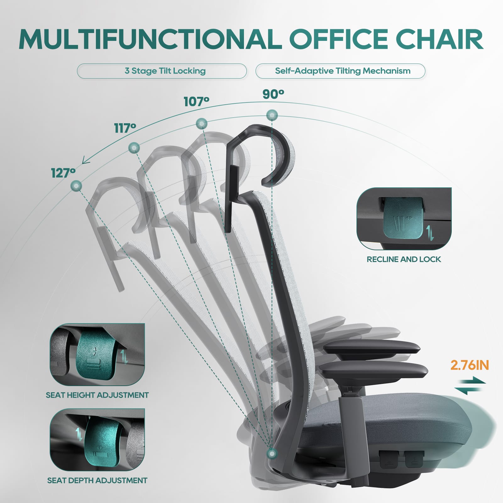 COLAMY VELIA Ergonomic Tech Office Chair