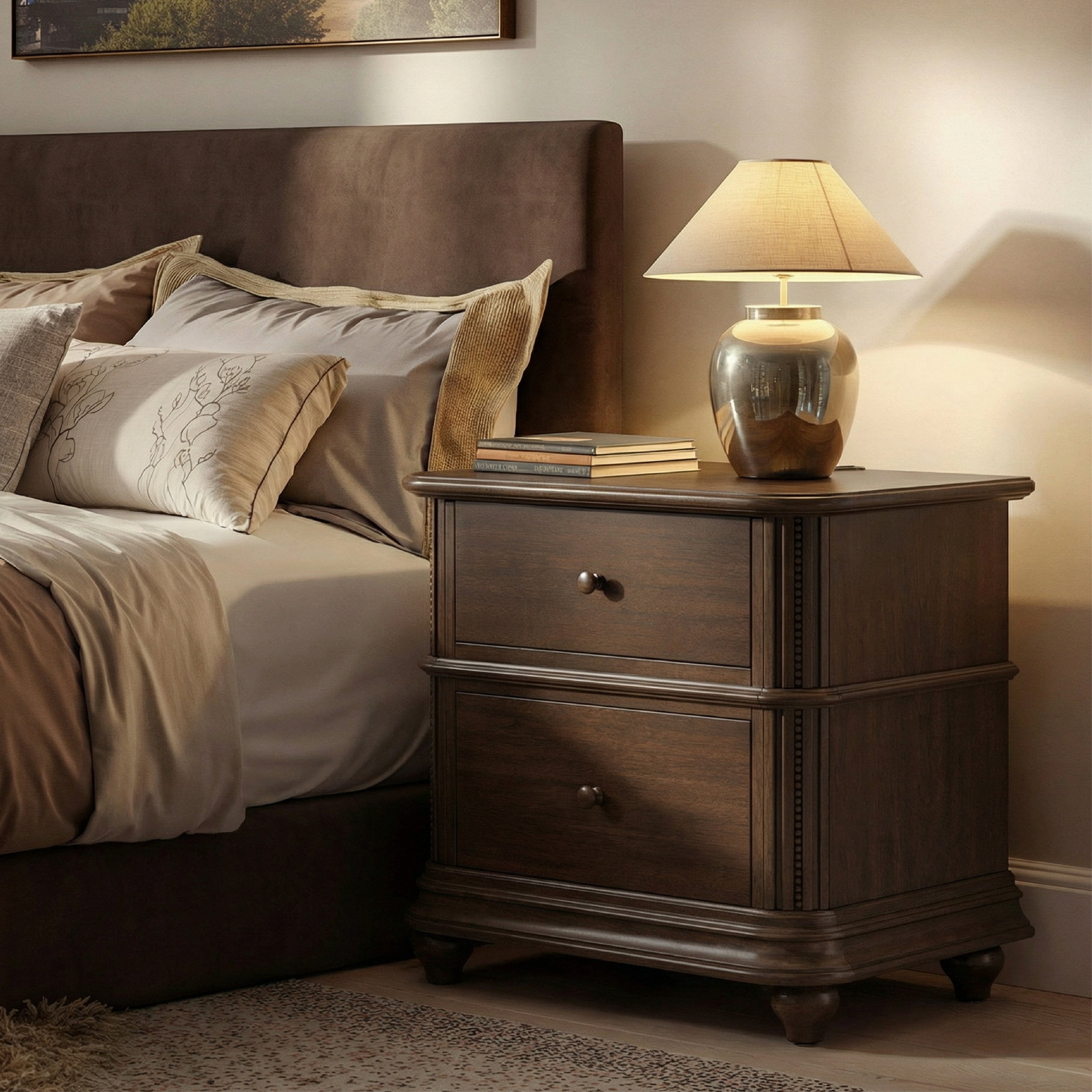 COLAMY ROWAN 2-Drawer Nightstand
